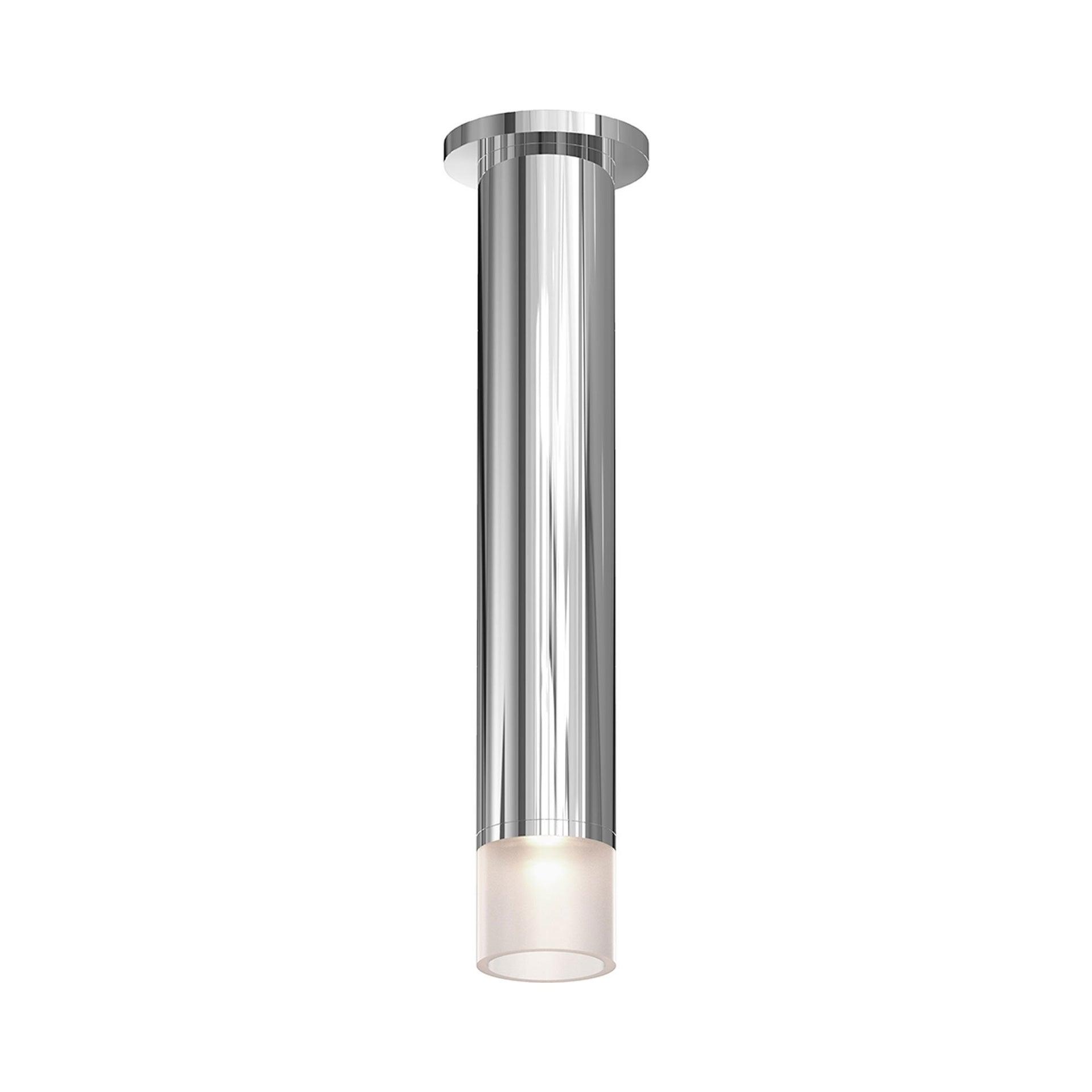18" Polished Chrome Glass LED Surface Mount Light