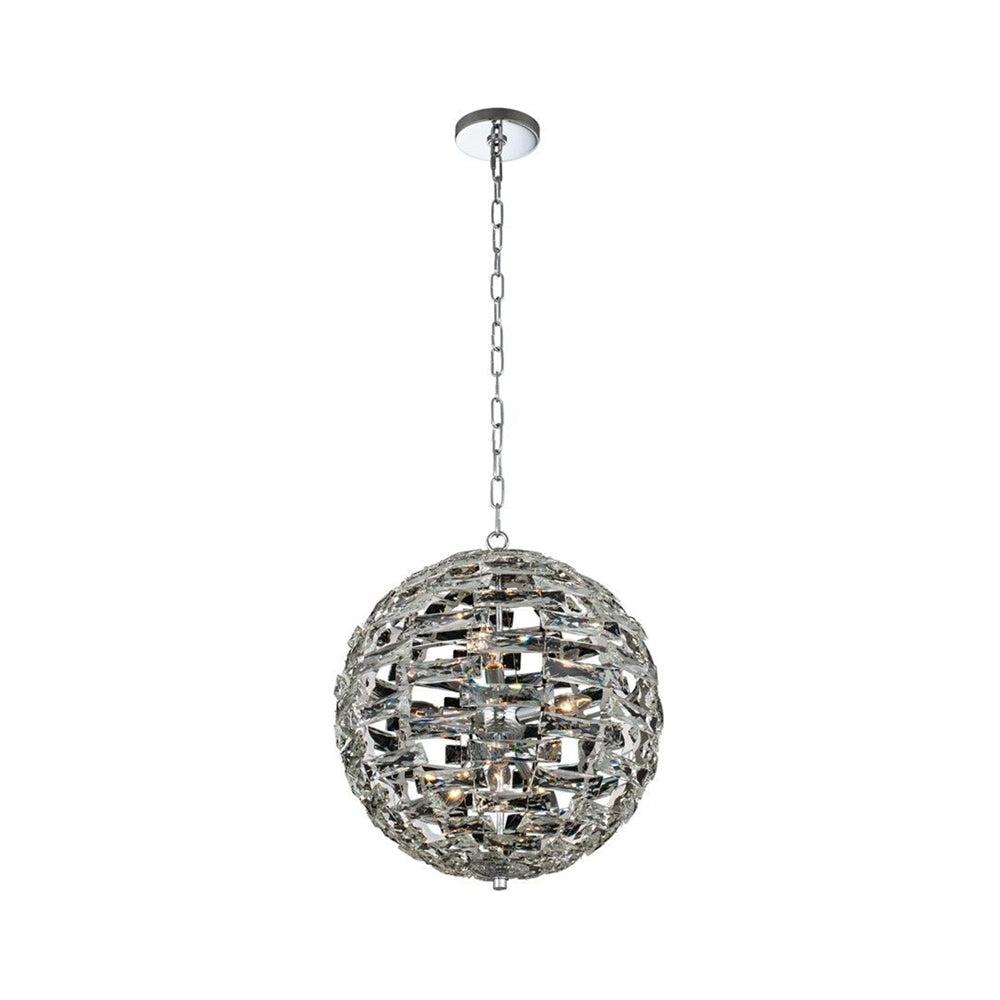 Alta 18" Crystal and Chrome Globe Pendant Light
