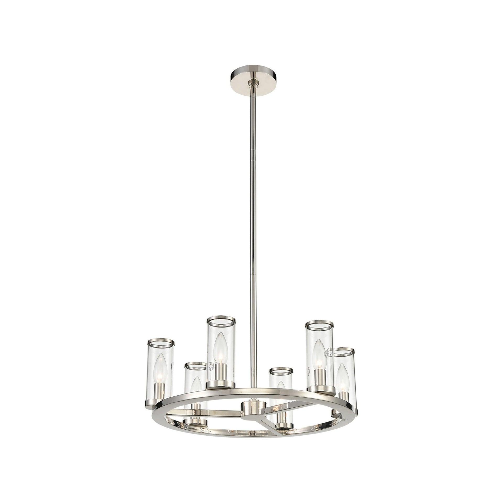 Revolve 6 - Light Dimmable Wagon Wheel Chandelier