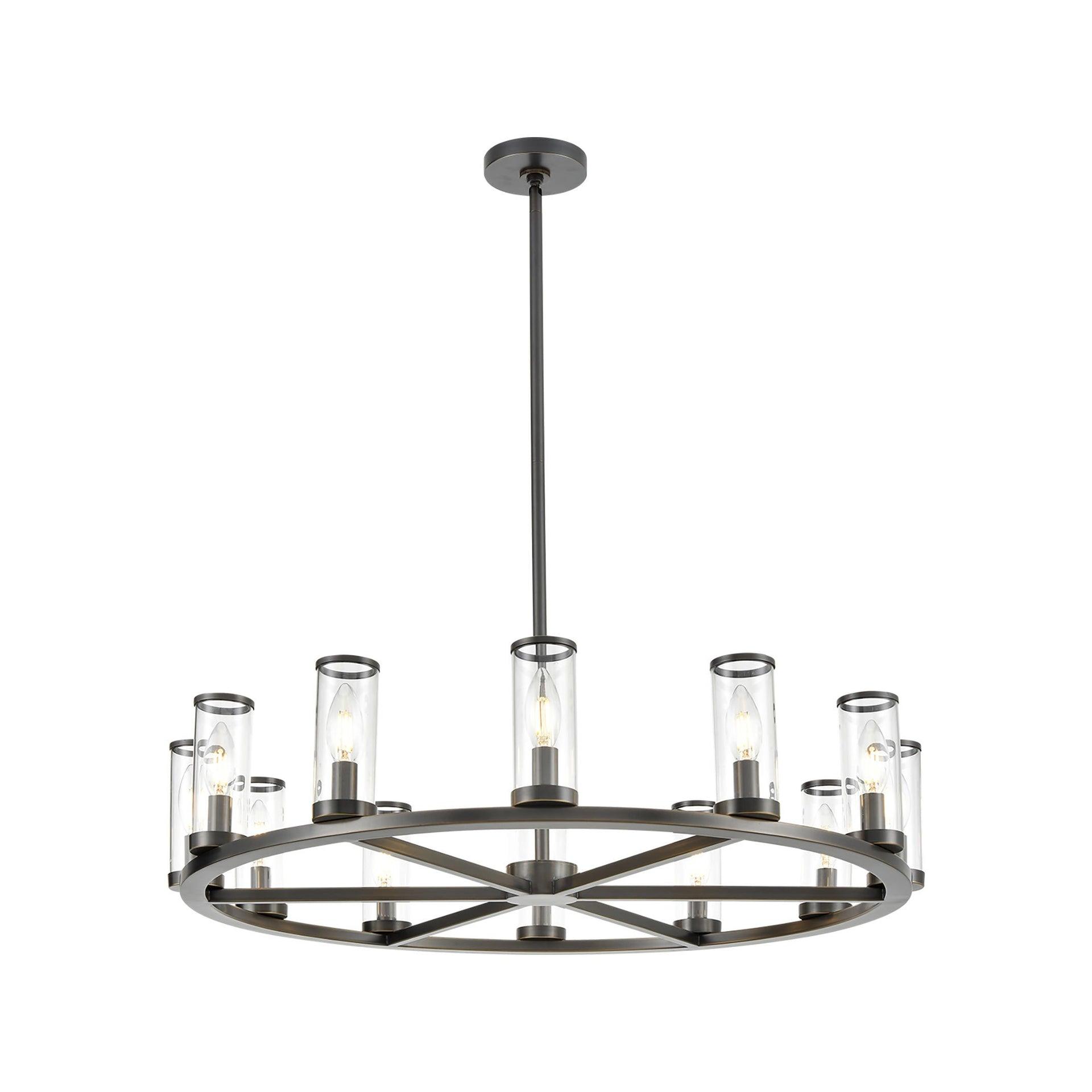 Alora Lighting Revolve 12 - Light Dimmable Wagon Wheel Chandelier