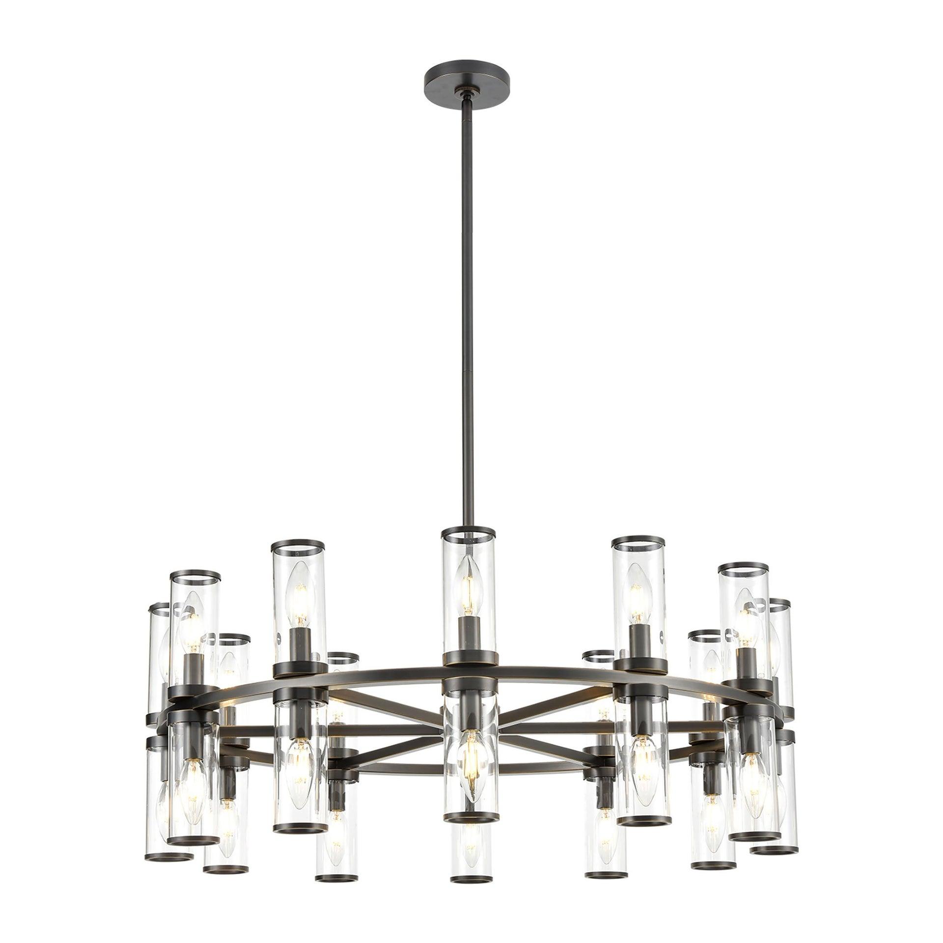 Revolve 24 - Light Dimmable Wagon Wheel Chandelier