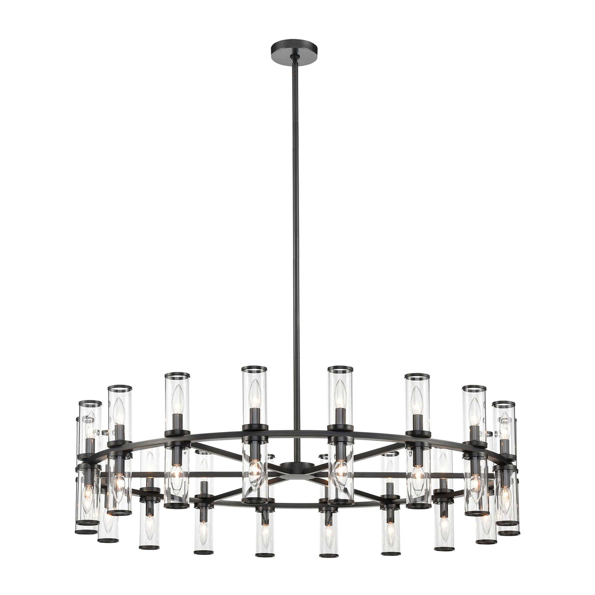 Alora Lighting Revolve 36 - Light Dimmable Wagon Wheel Chandelier