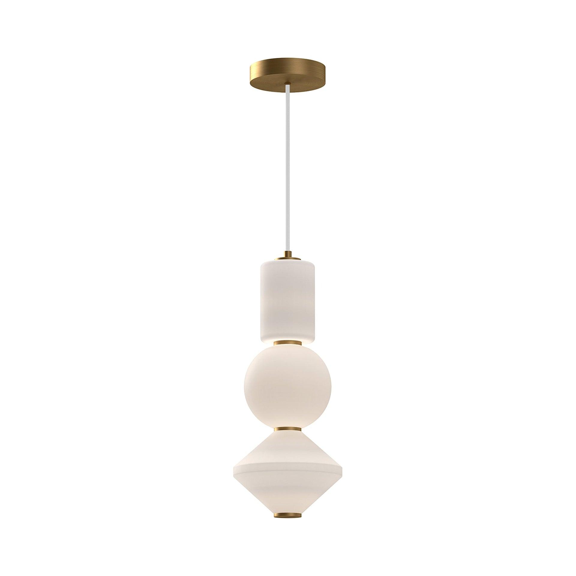 Bijou 19" Gold and Brushed Nickel LED Glass Pendant