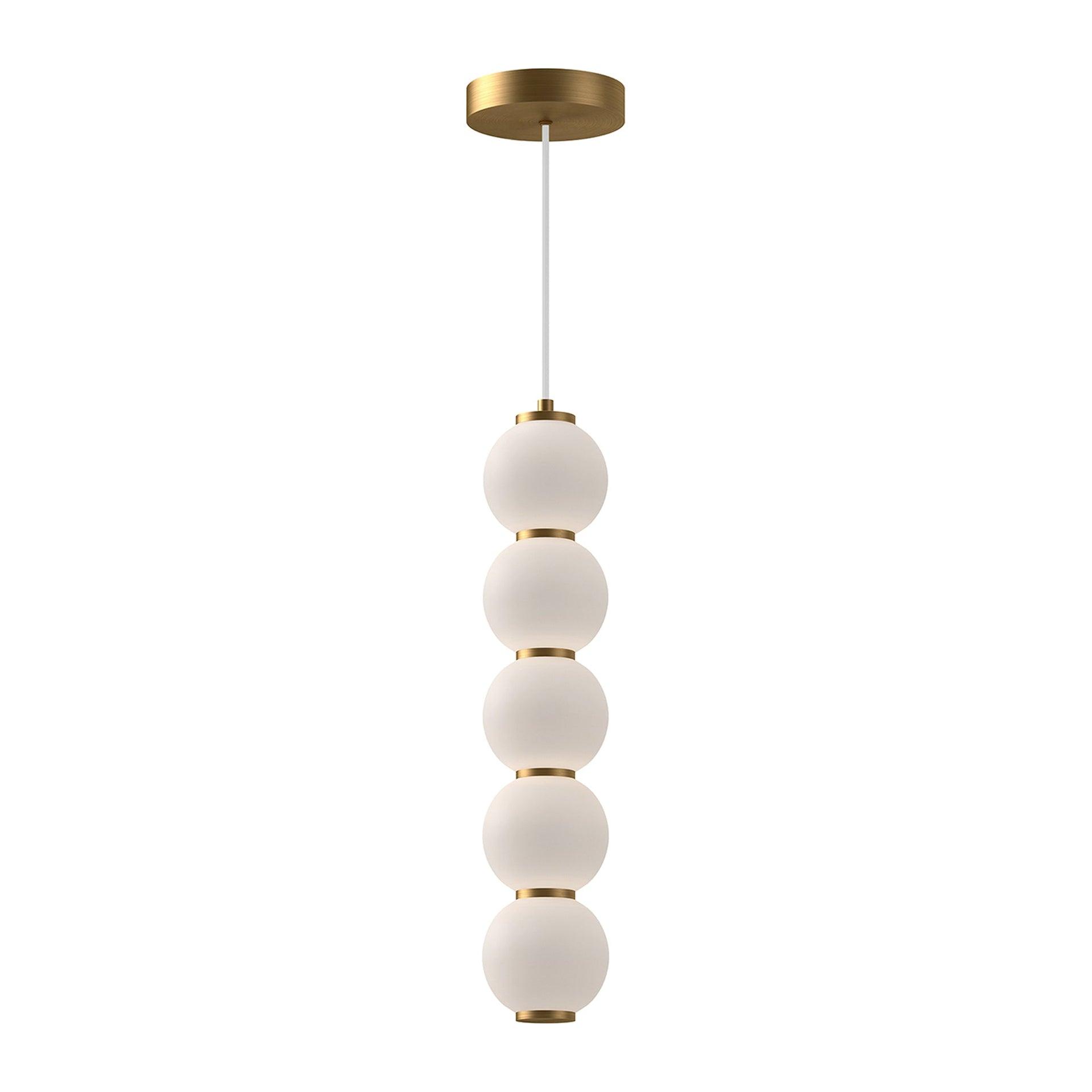 Bijou Elegance Aged Gold LED Globe Pendant Light
