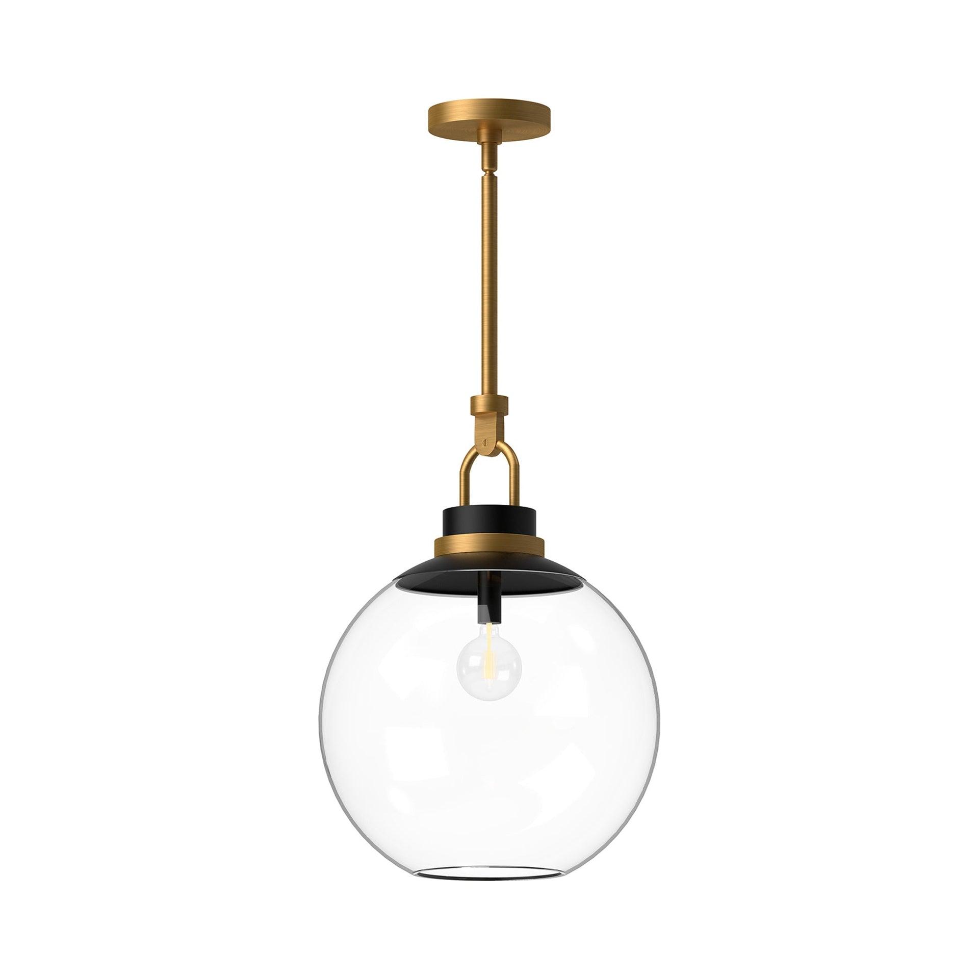 Copperfield Aged Gold Globe Pendant with Clear Glass Shade