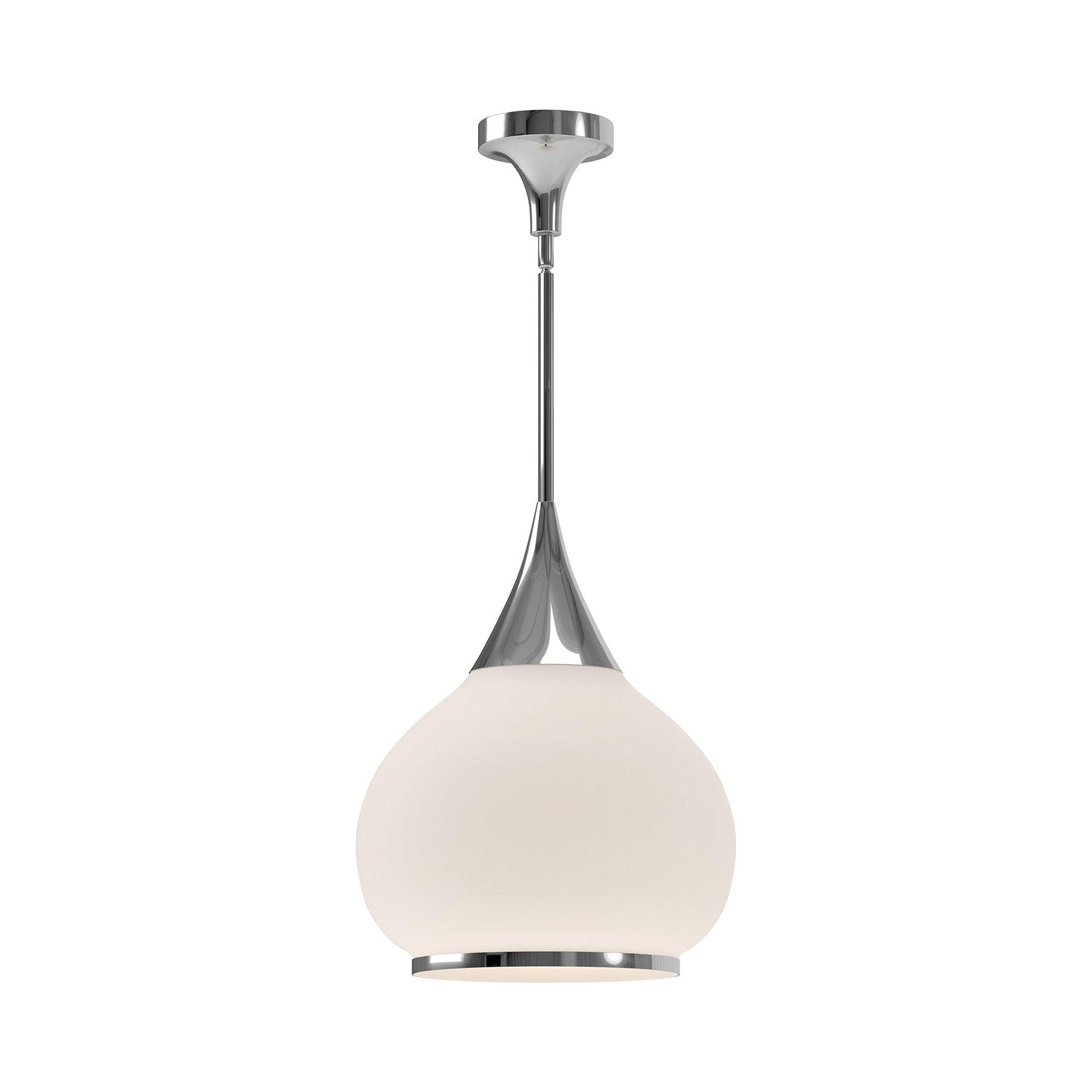 PD524214CHOP-Alora Lighting-Hazel - 1 Light Pendant-17.75 Inches Tall and 14.13 Inches Wide-Chrome Finish-Matte Opal Glass Color