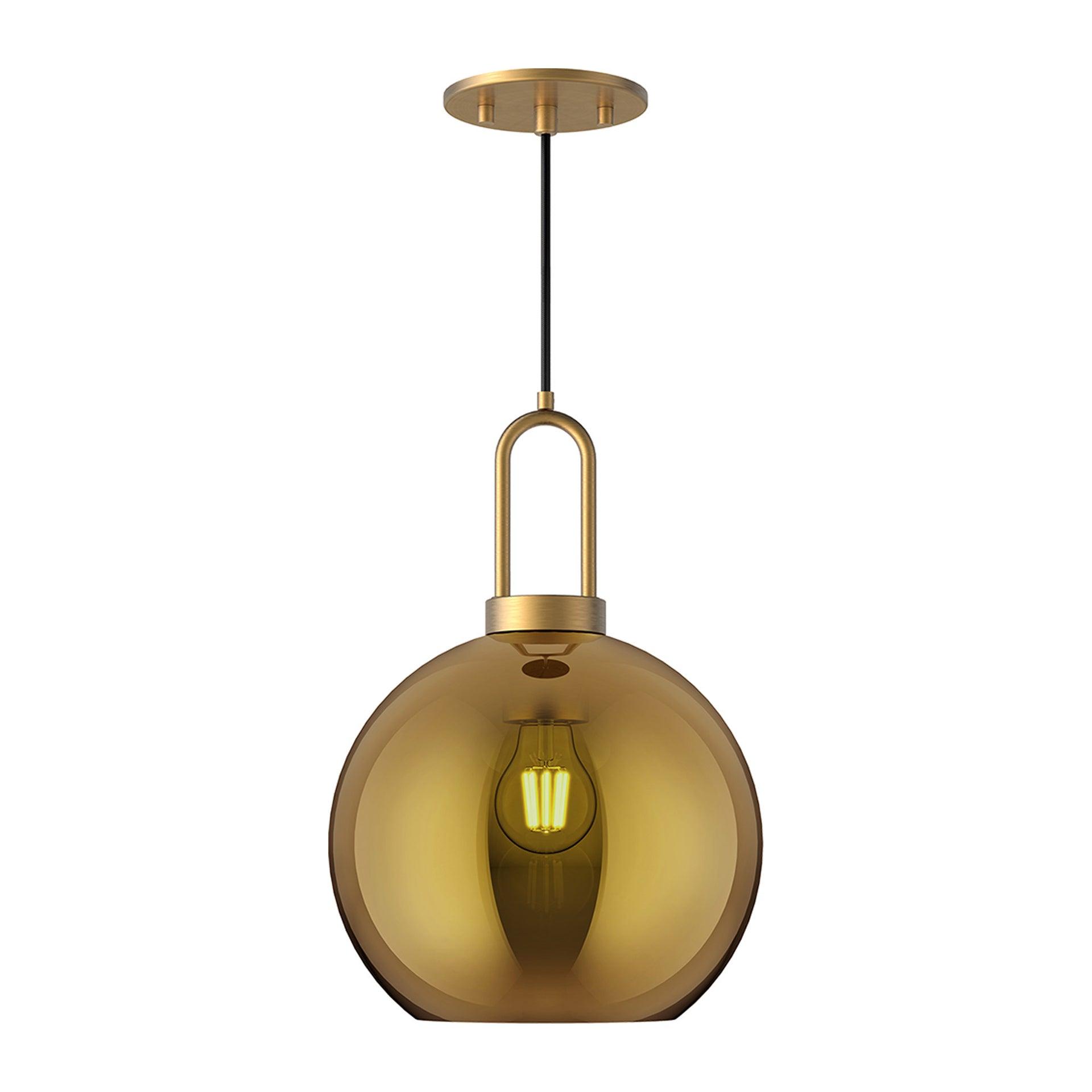 Soji Mini Globe Pendant Light in Aged Gold and Brushed Nickel