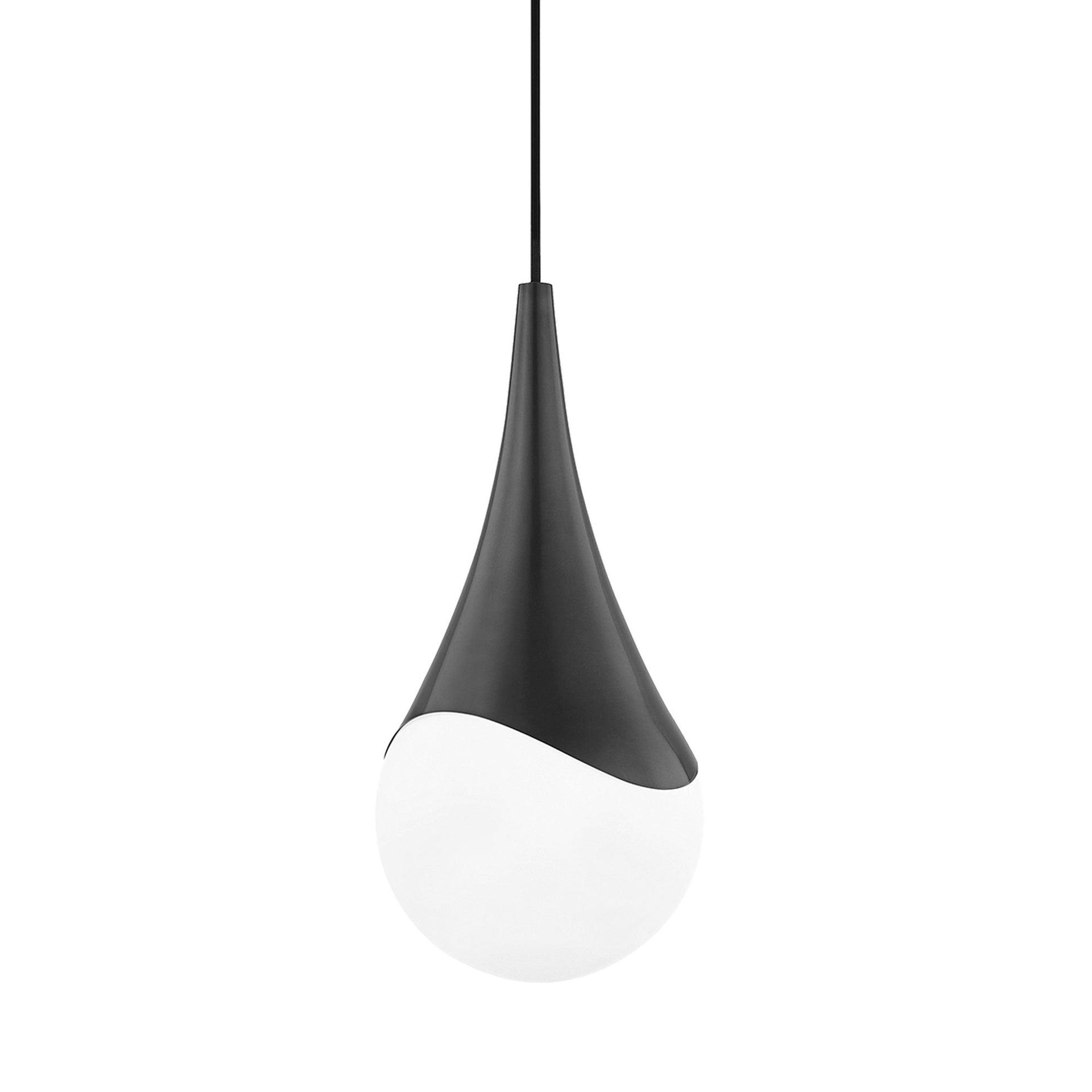 Mitzi Ariana 1 - Light Pendant in  Old Bronze Opal Glossy Glass Shade  Shade