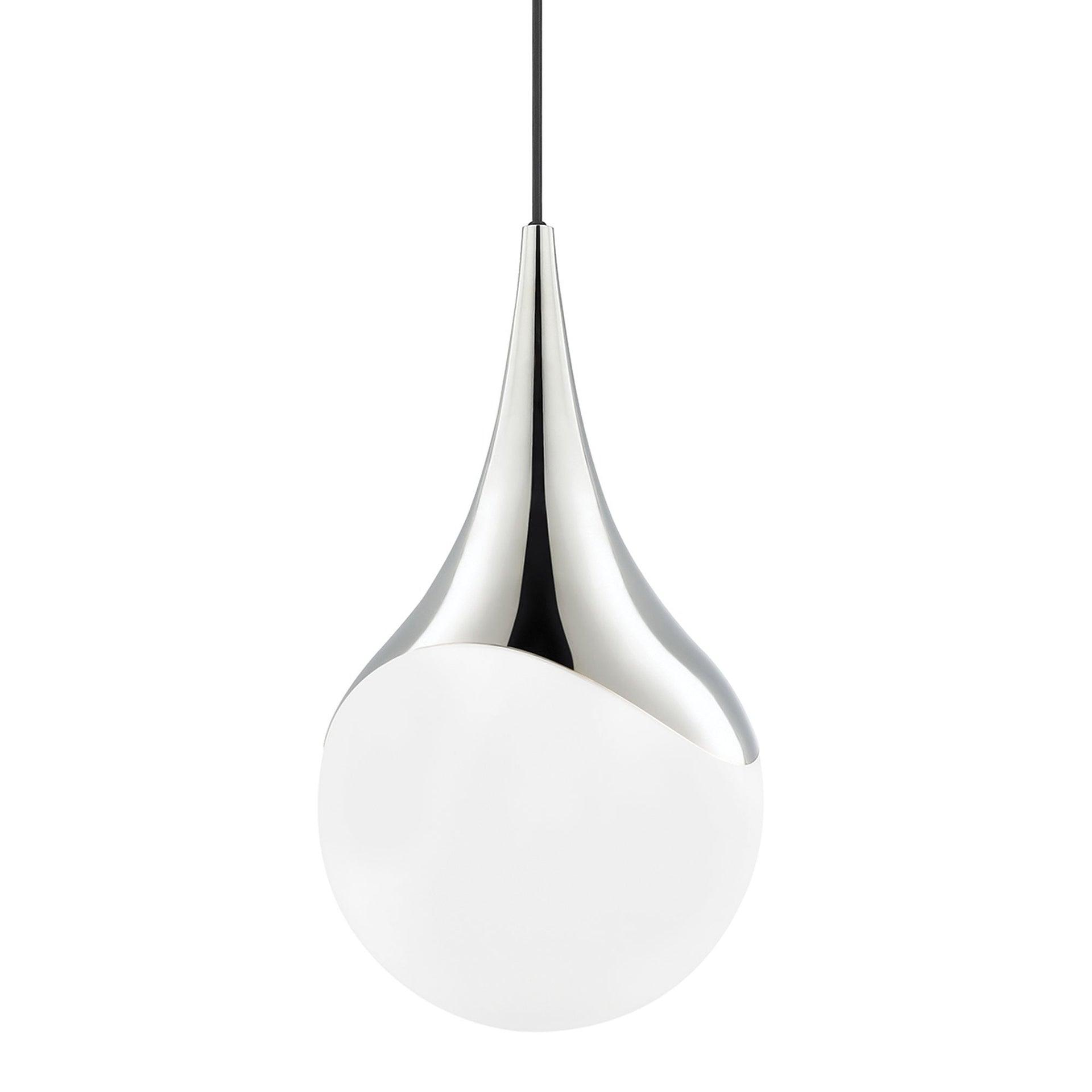 Mitzi Ariana 1 - Light Pendant in  Polished Nickel Opal Glossy Glass Shade  Shade