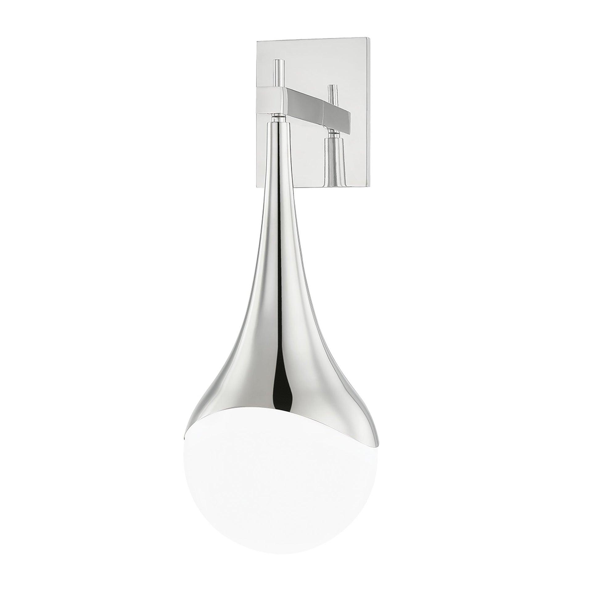 Algiers Single Light Glass Steel Dimmable Armed Sconce