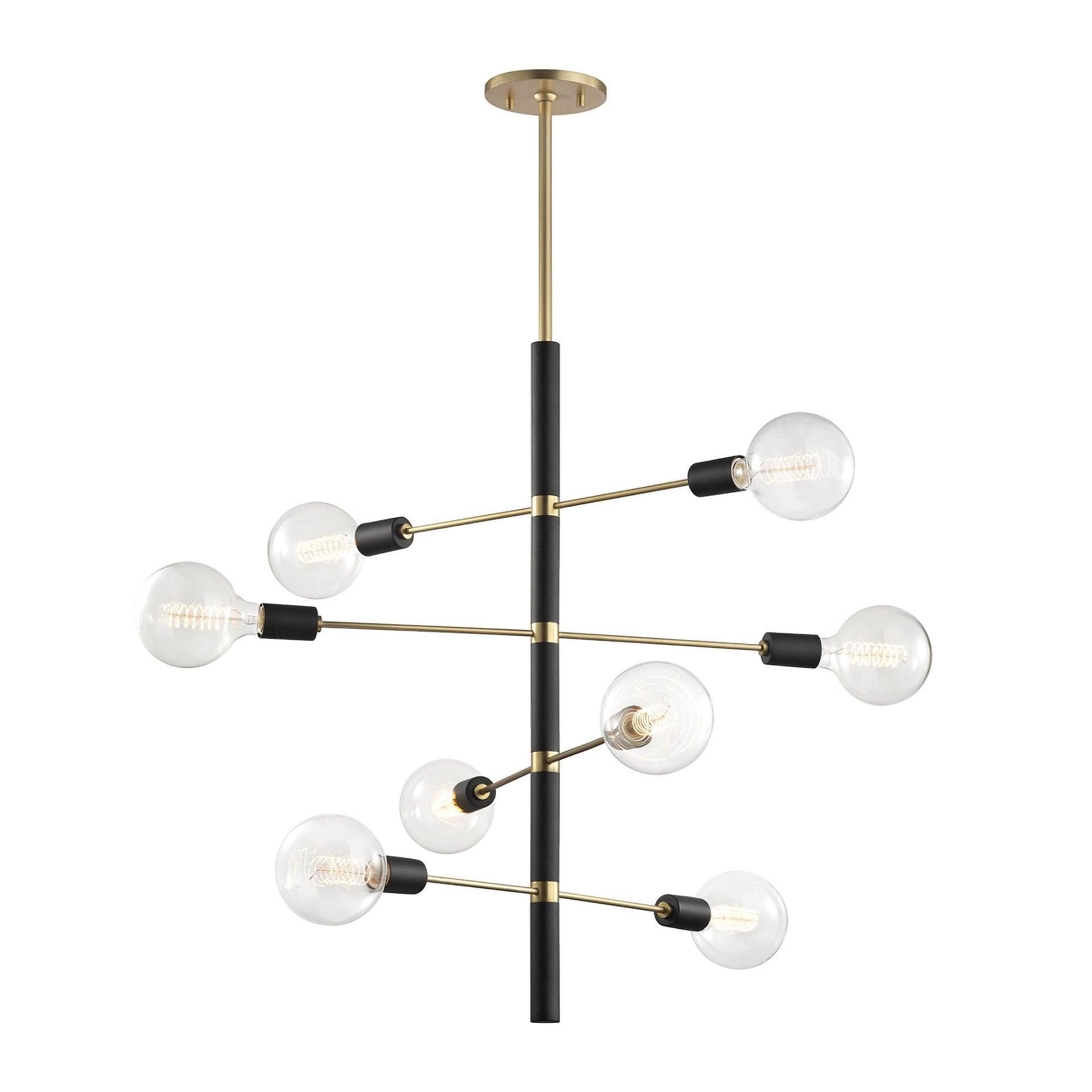Mitzi Astrid 8 - Light Chandelier in  Aged Brass, Black