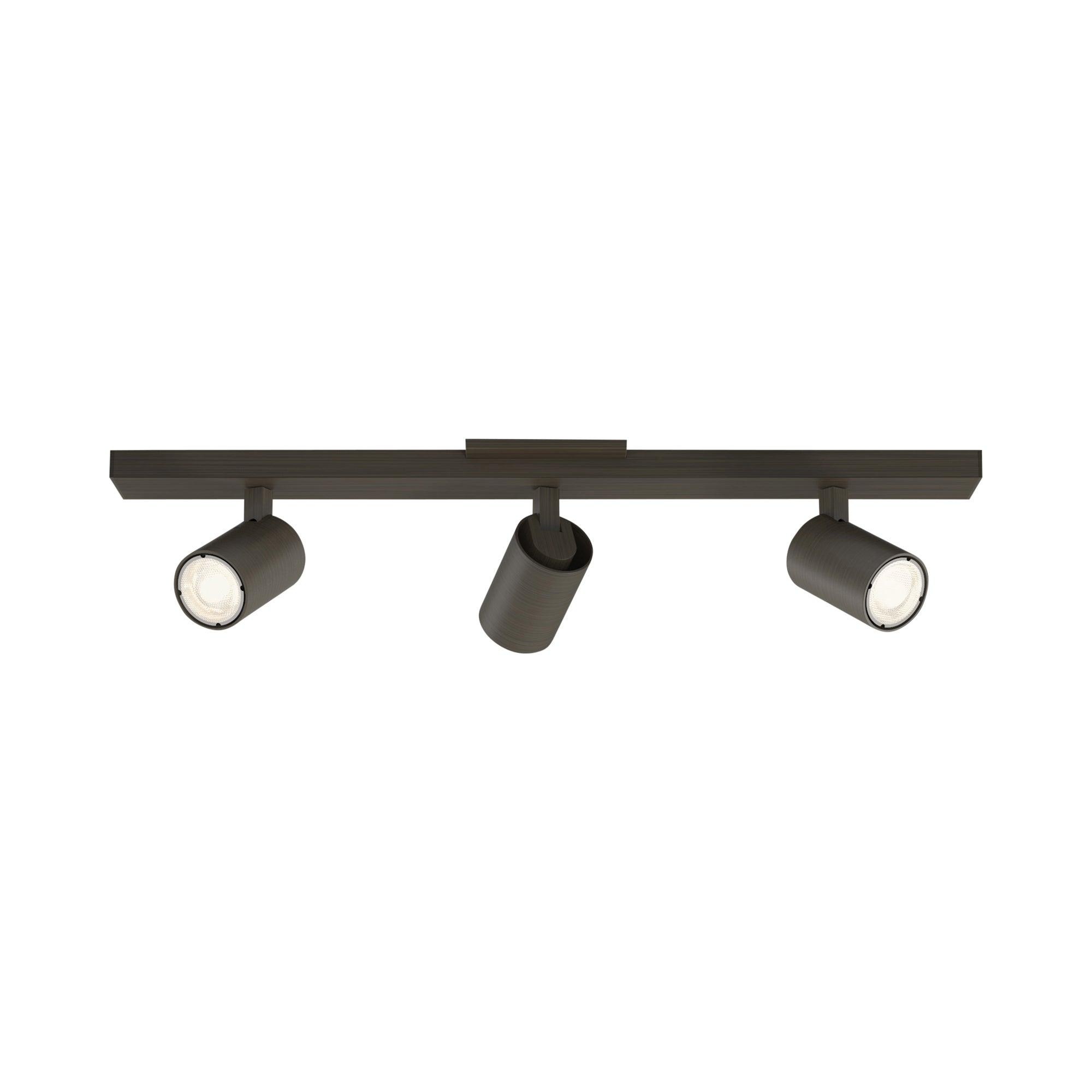Matte Black Adjustable 3-Light LED Ceiling Spotlight