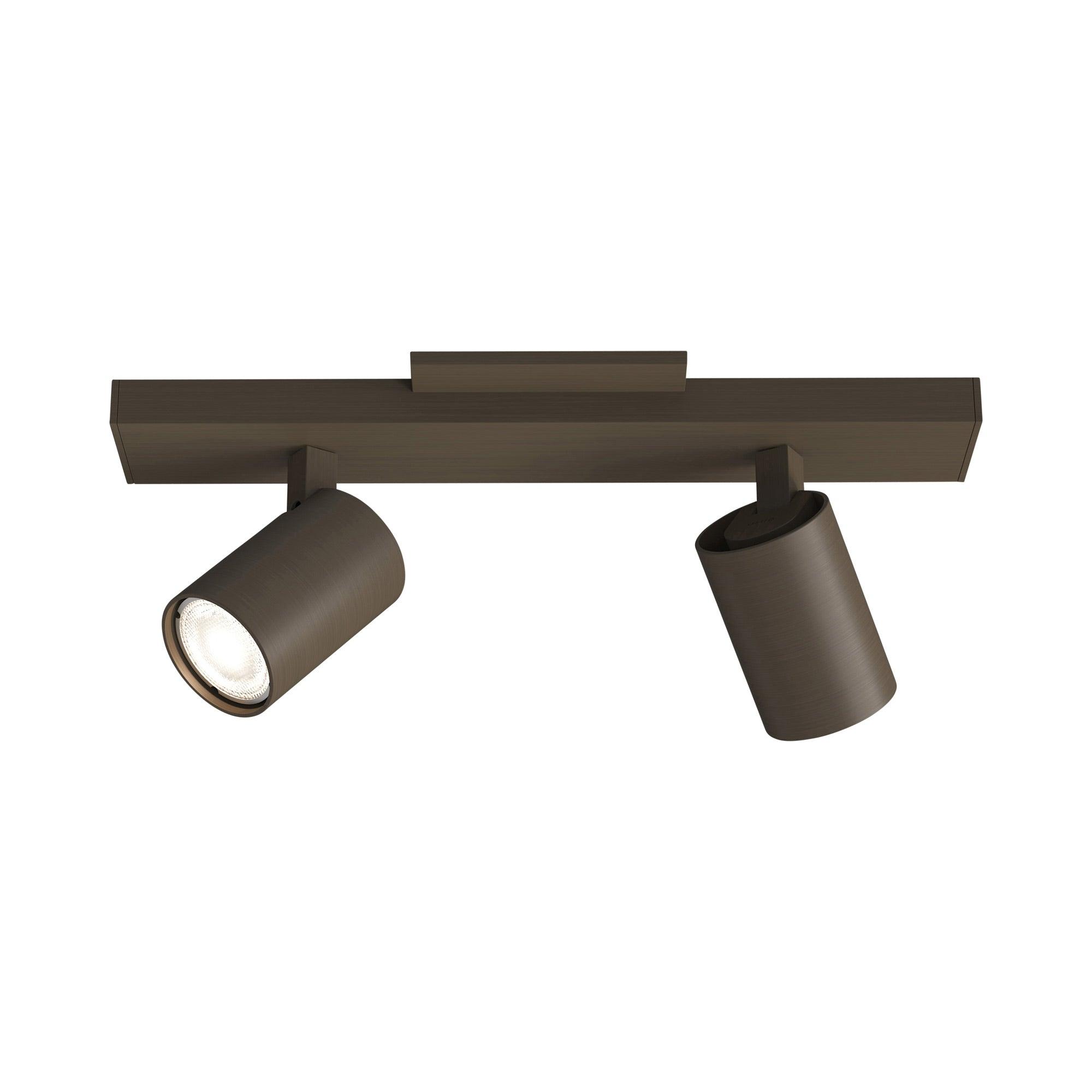 Contemporary Matt Nickel 2-Light Spotlight Ceiling Fixture