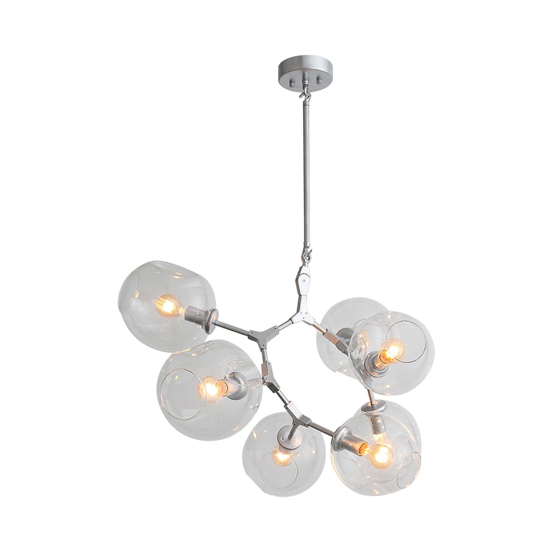 Fairfax 30" Chrome Frame with Hand-Blown Glass Globes Chandelier