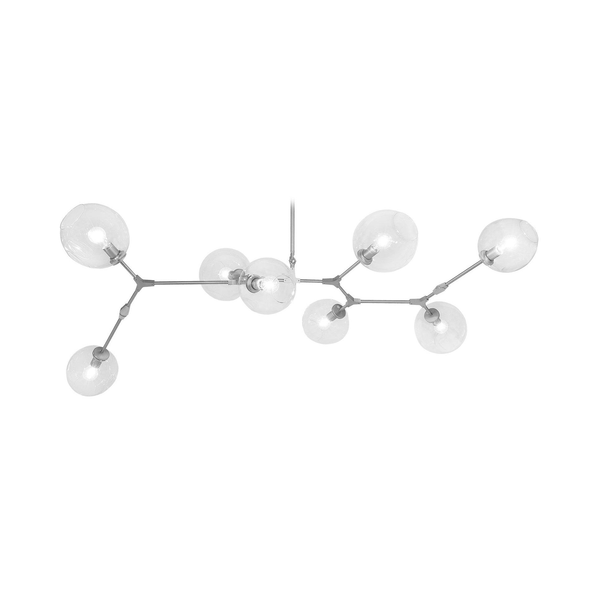 Fairfax Modern 78'' Matte Chrome Sputnik Chandelier with Dimpled Glass Globes