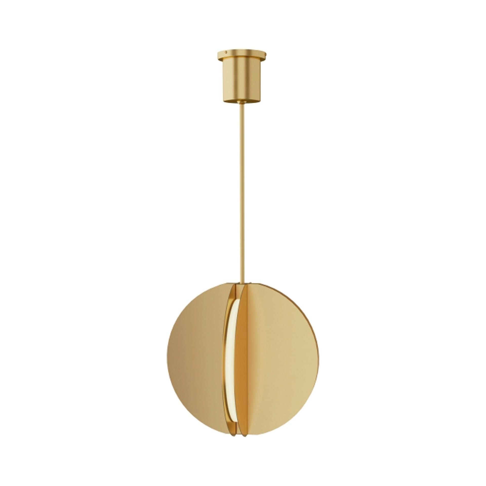 Bauhaus Influence Natural Brass 18" LED Pendant Light