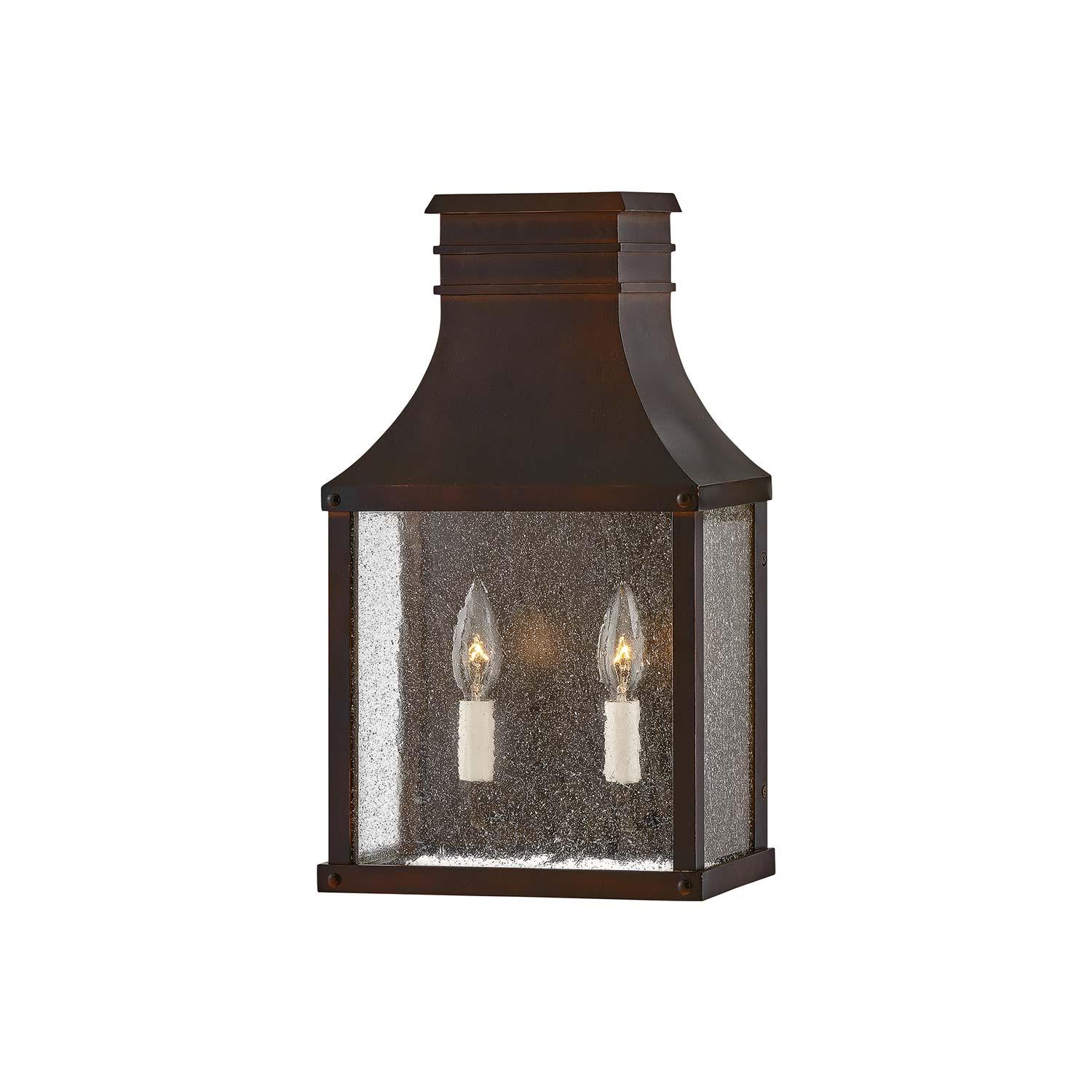 Beacon Hill 2 - Bulb 17.25" H Seeded Glass Outdoor Wall Lantern