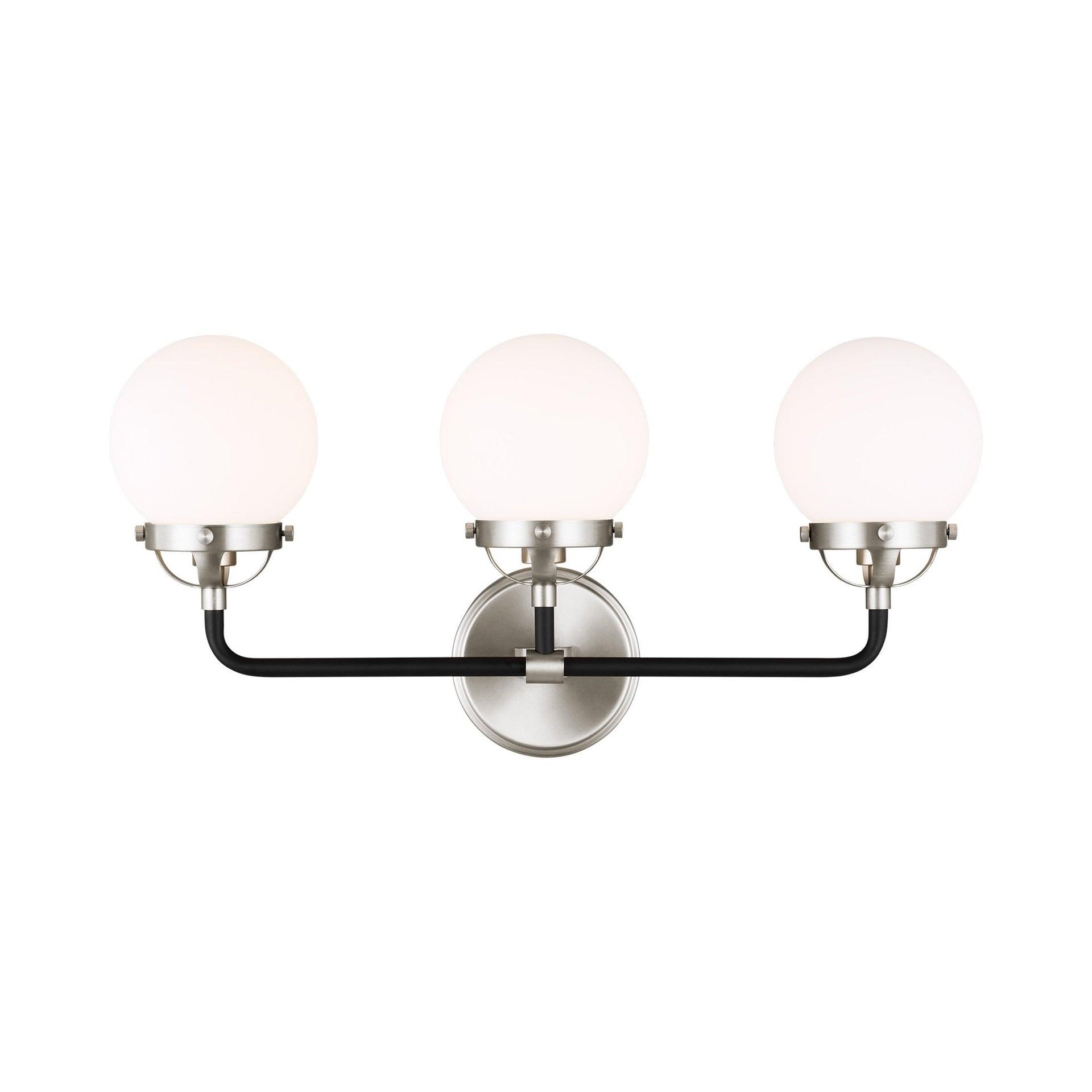 Generation Lighting Cafe 21.75-in 3 -Light Brushed Nickel Modern/contemporary Vanity light