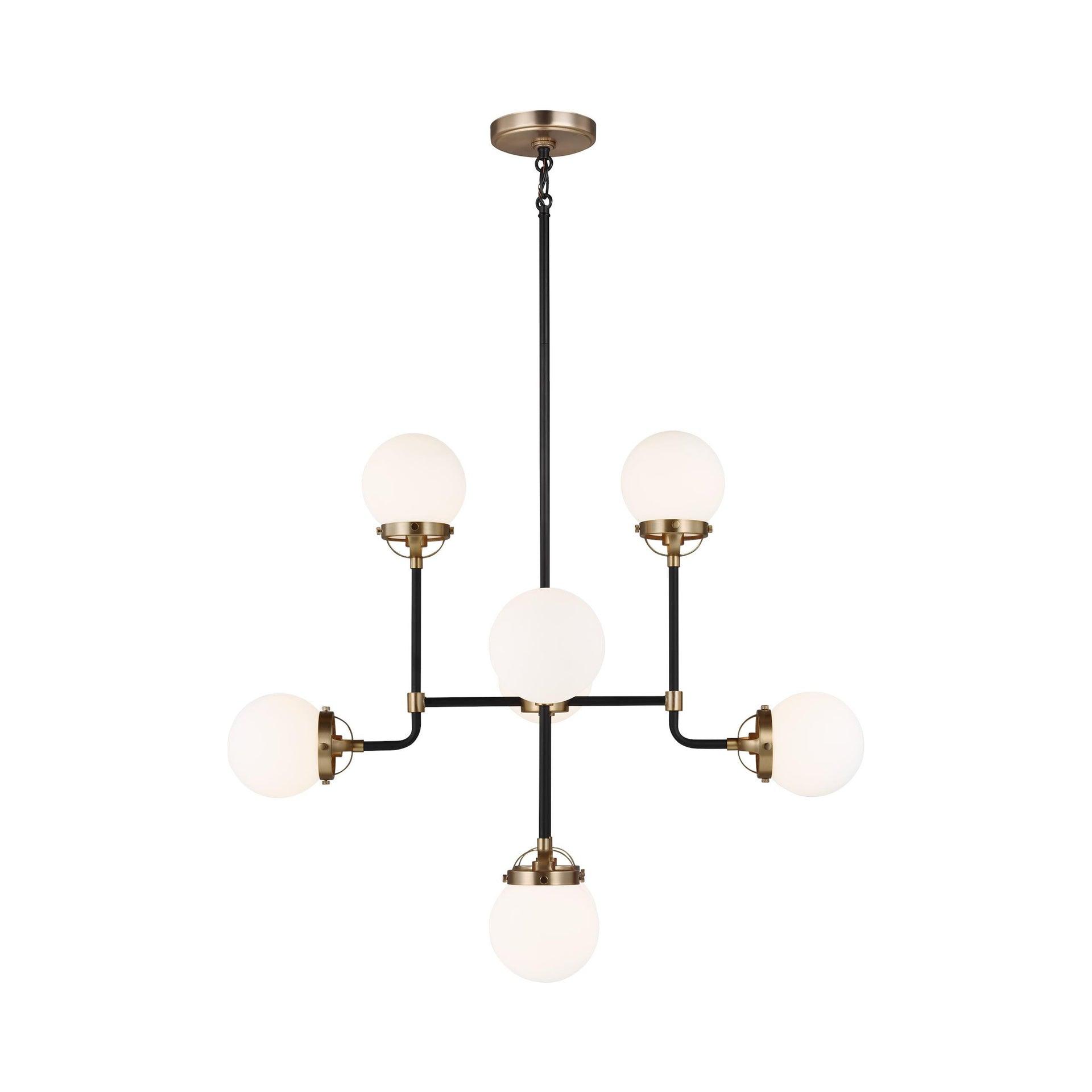 Generation Lighting Cafe 8 -Light Satin Brass Modern/contemporary For Use in Dining Rooms, Foyers, Kitchens, Chandelier