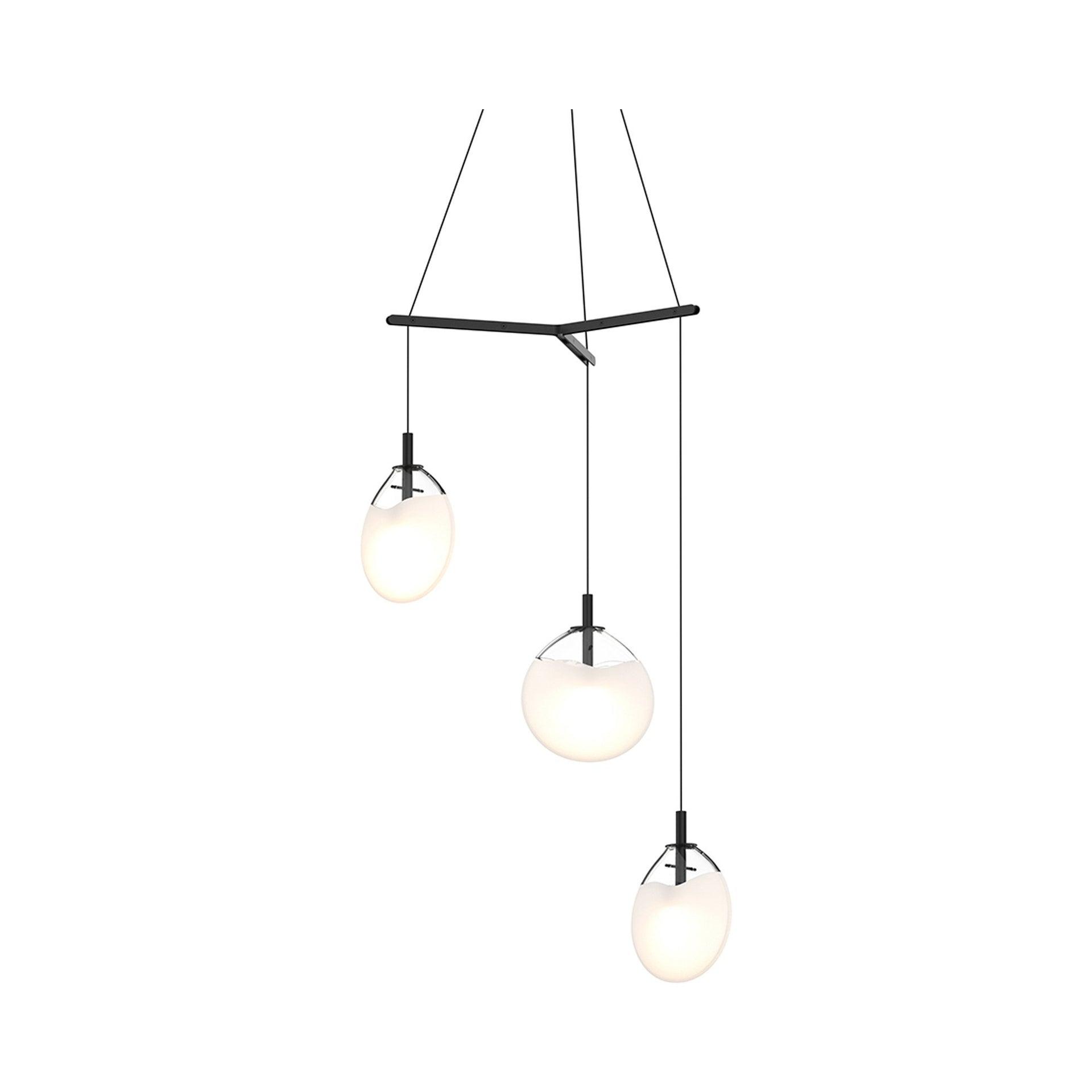 Cantina 3 - Light Satin Black Cluster Pendant