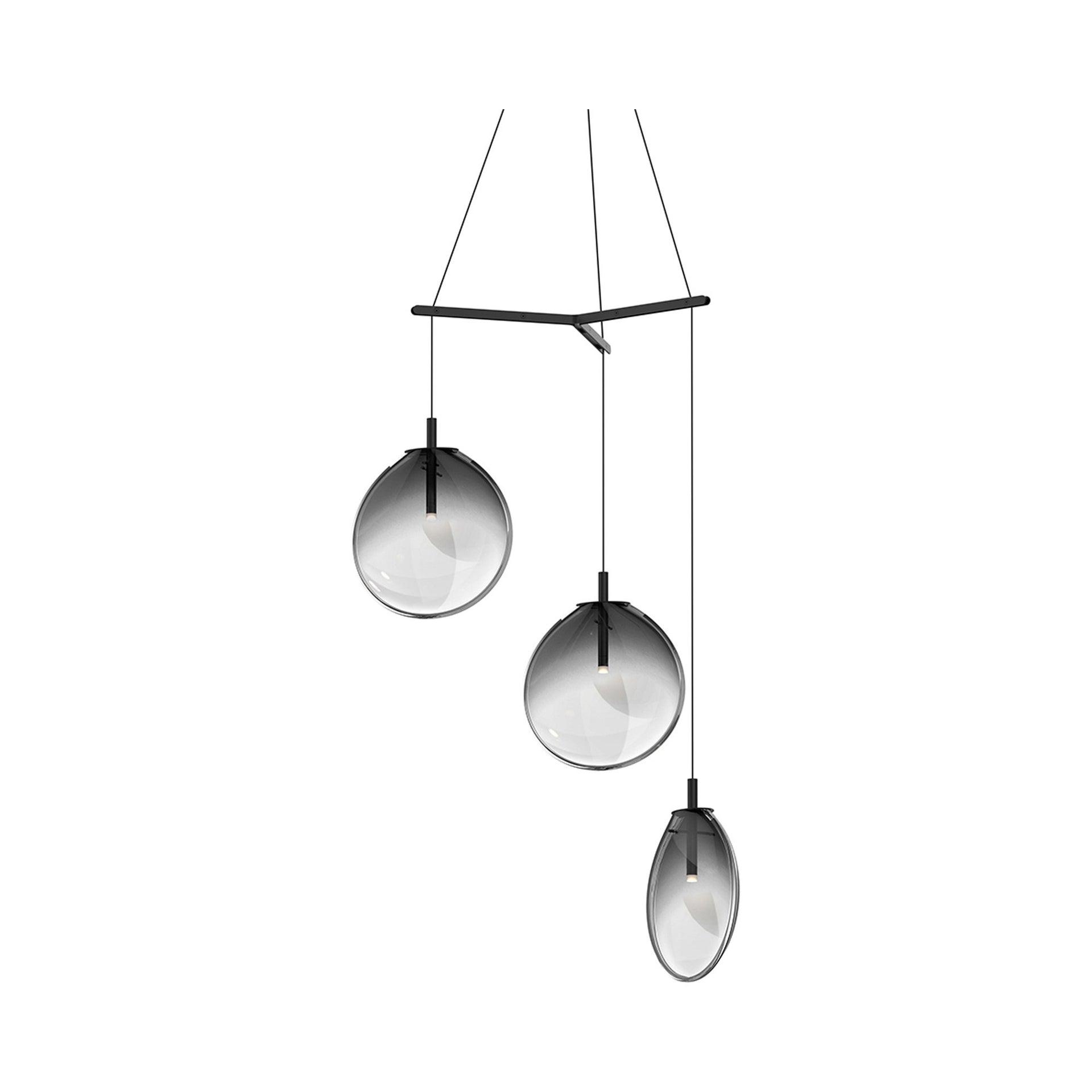 Cantina 3 - Light Satin Black Cluster Pendant