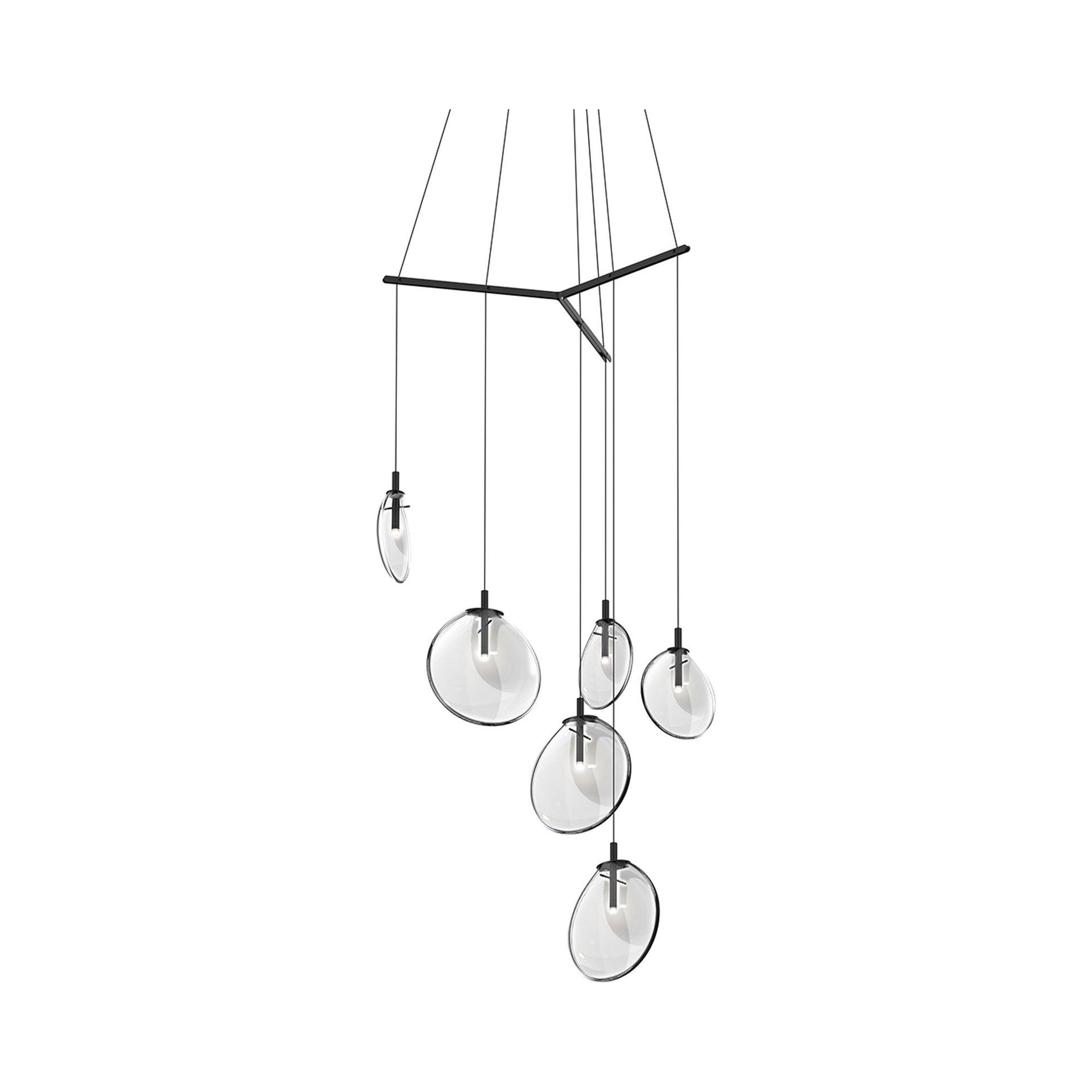 Cantina 6 - Light Satin Black Cluster Pendant