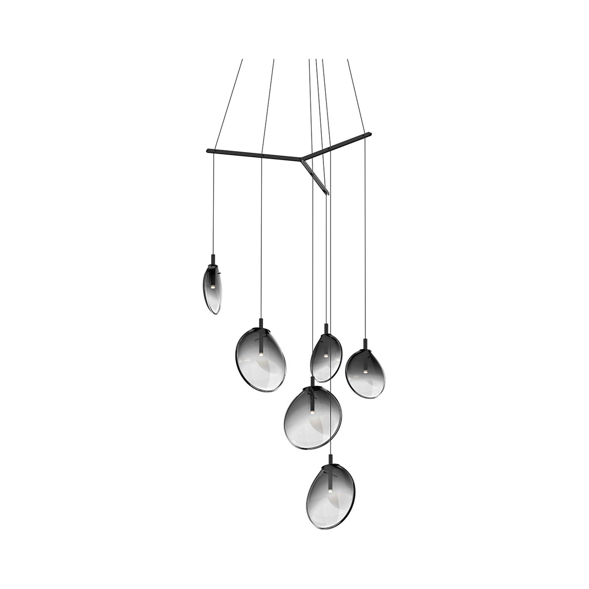 Cantina 6 - Light Satin Black Cluster Pendant