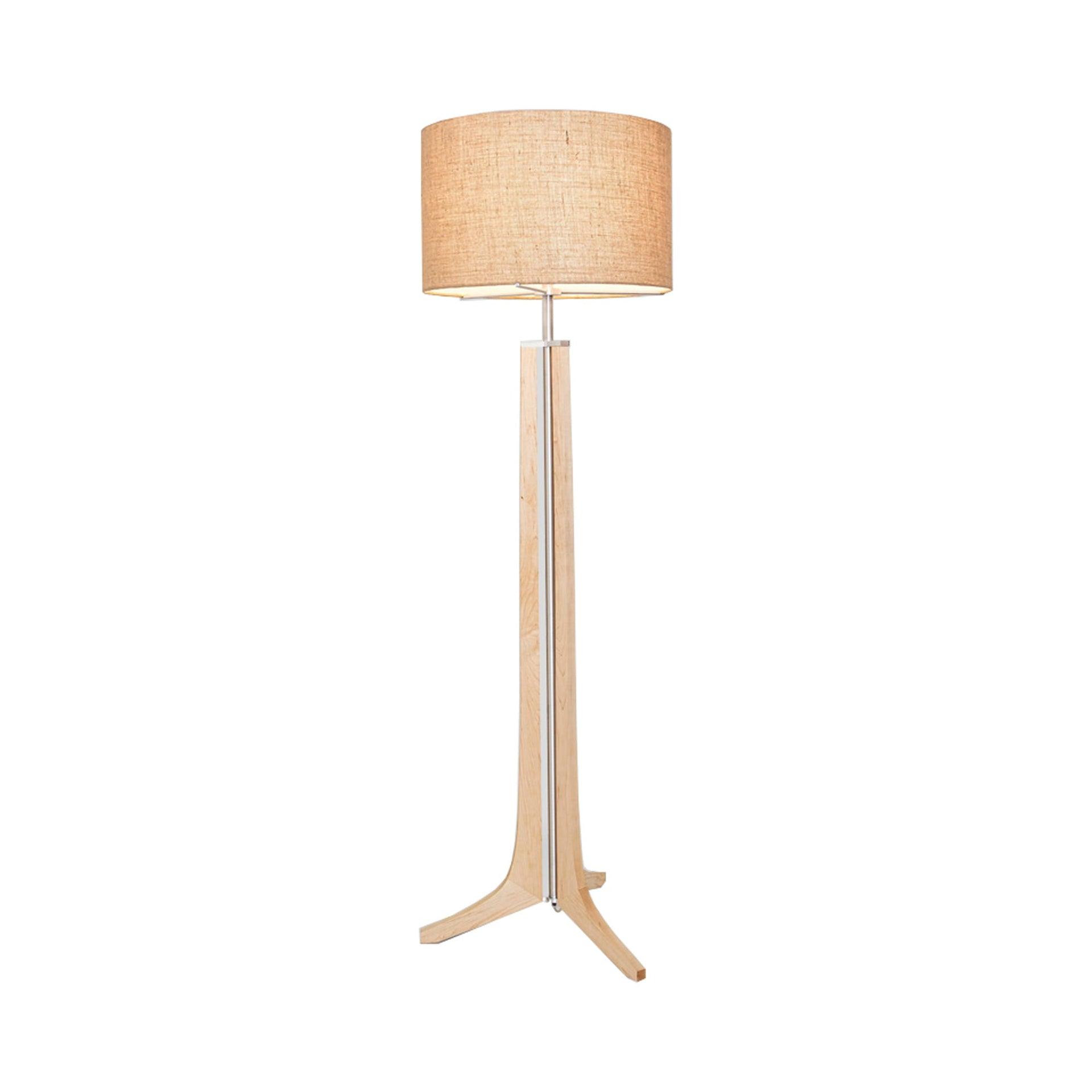 Forma Black Anodized LED Floor Lamp with Maple Accents
