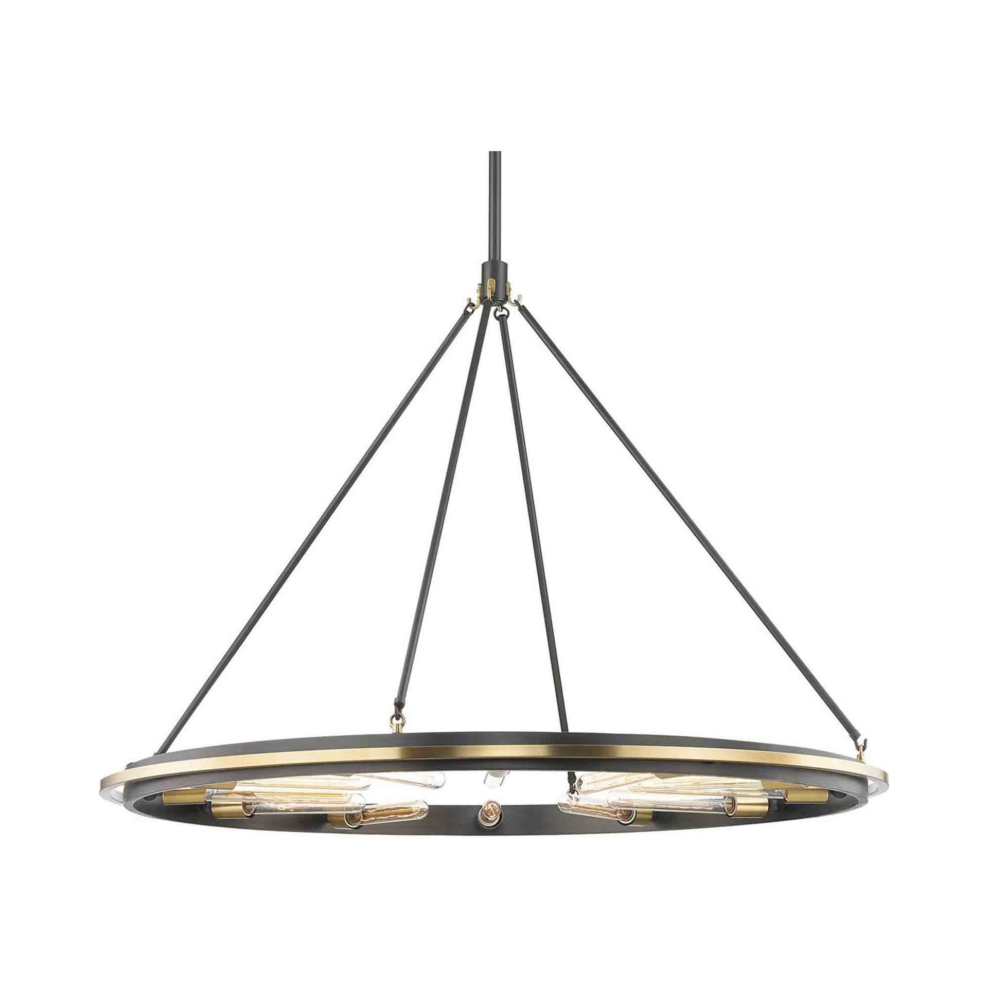Hudson Valley Lighting Chambers 12 - Light Steel Wagon Wheel Chandelier
