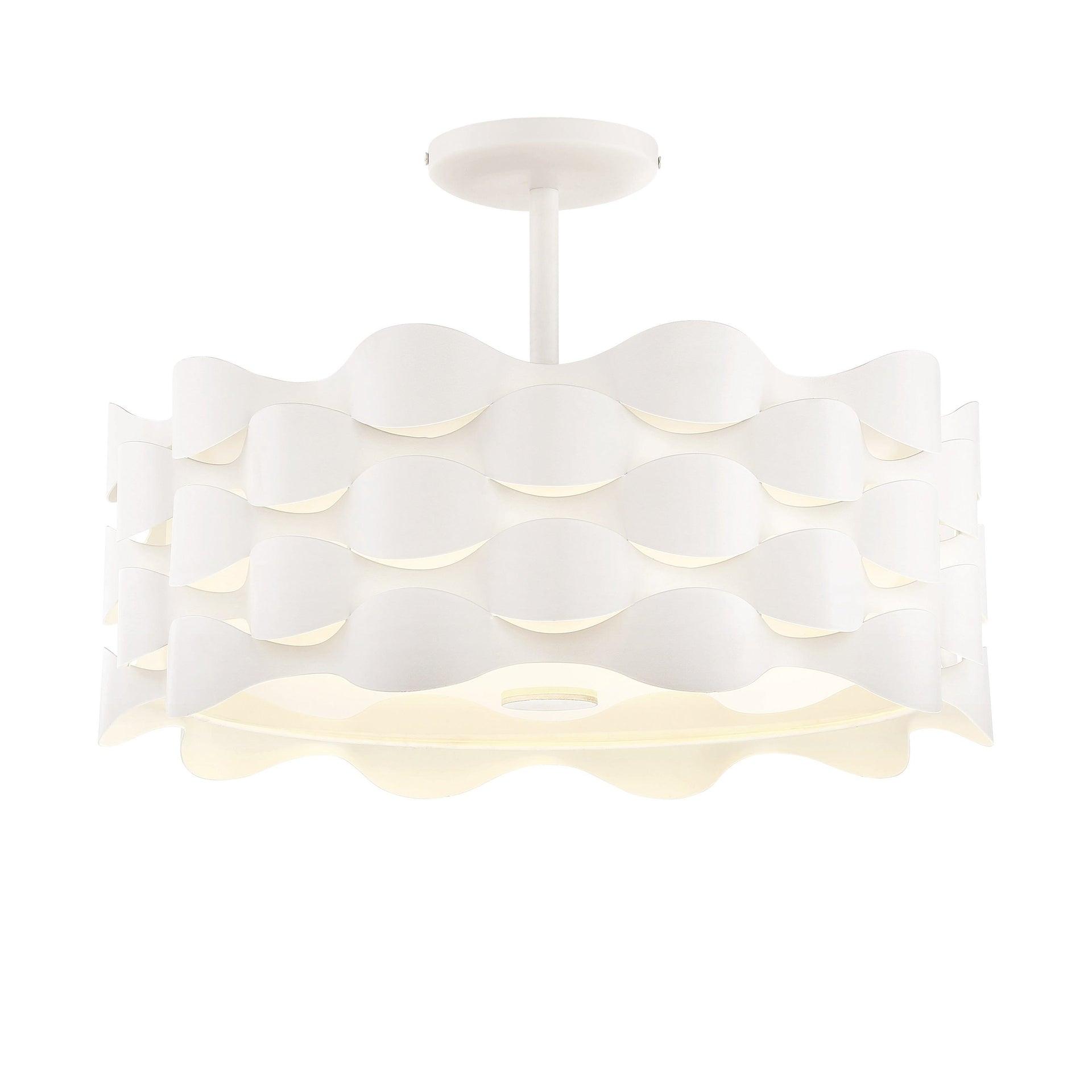 Rickey Single Light Fabric LED Semi Flush Mount