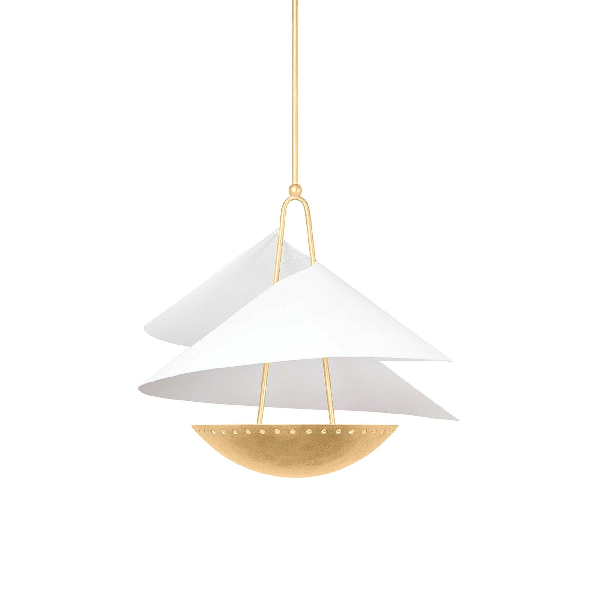 Sheridan Pendant Light - Brass and White / 24" Dia