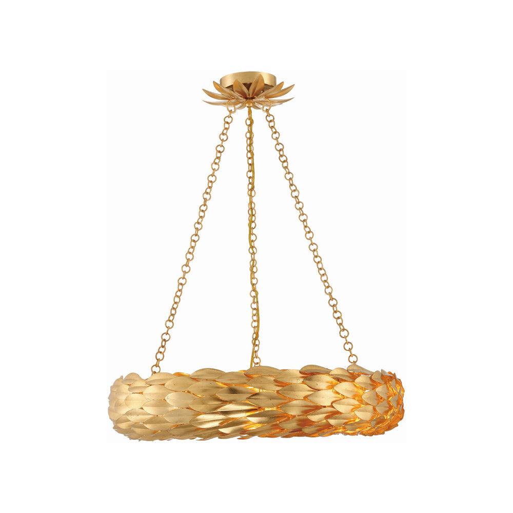 Crystorama Lighting Broche 6 - Light Pendant in  Antique Gold