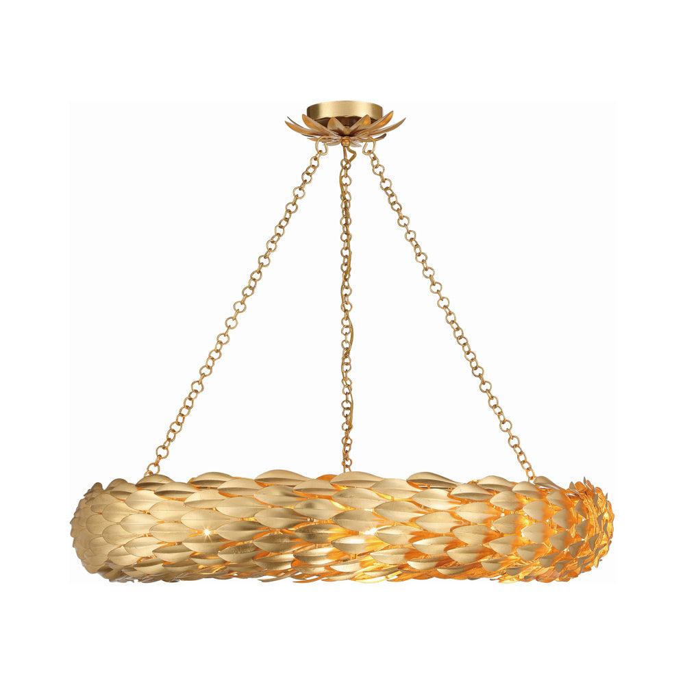 Crystorama Lighting Broche 8 - Light Pendant in  Antique Gold