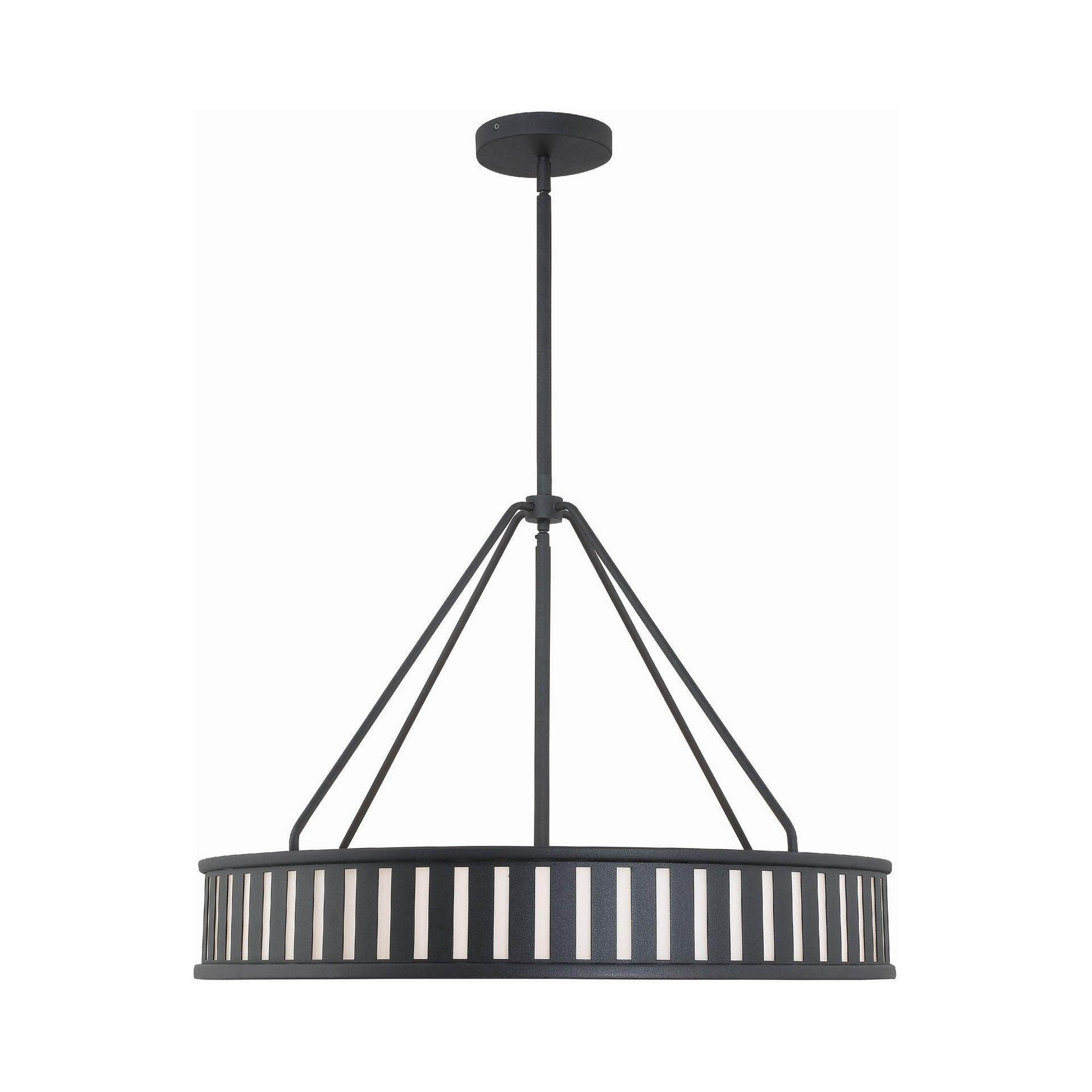 Crystorama Kendal 6 Light Black Forged Pendant - 28"W x 20.5"H