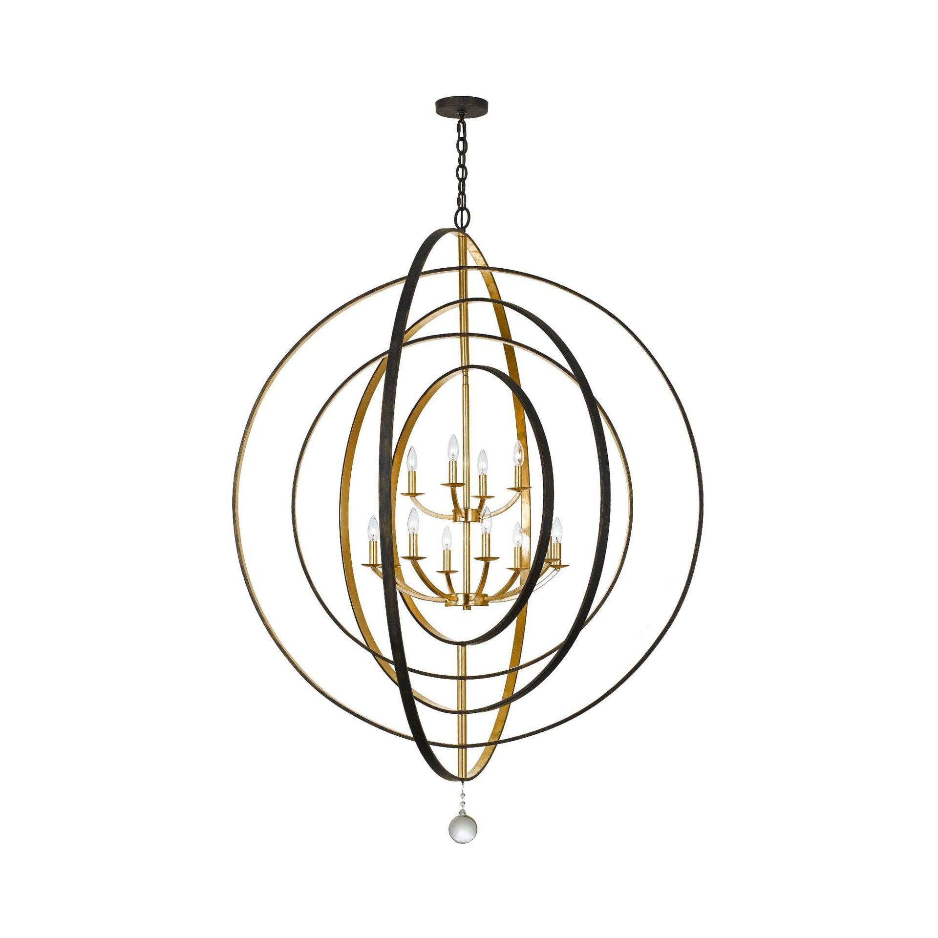 Twelve Light Chandelier In Classic Style 60 Inches Wide By 63 Inches High-English Bronze/Antique Gold Finish    -Traditional Installation Crystorama