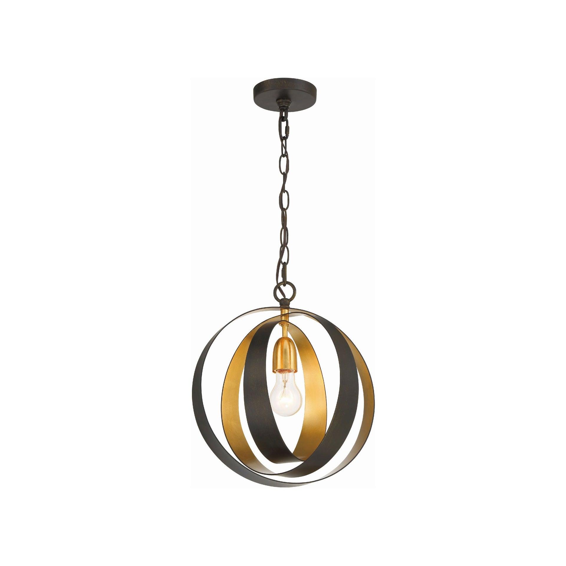 Crystorama Lighting Luna 1 - Light Chandelier in  English Bronze/Antique Gold