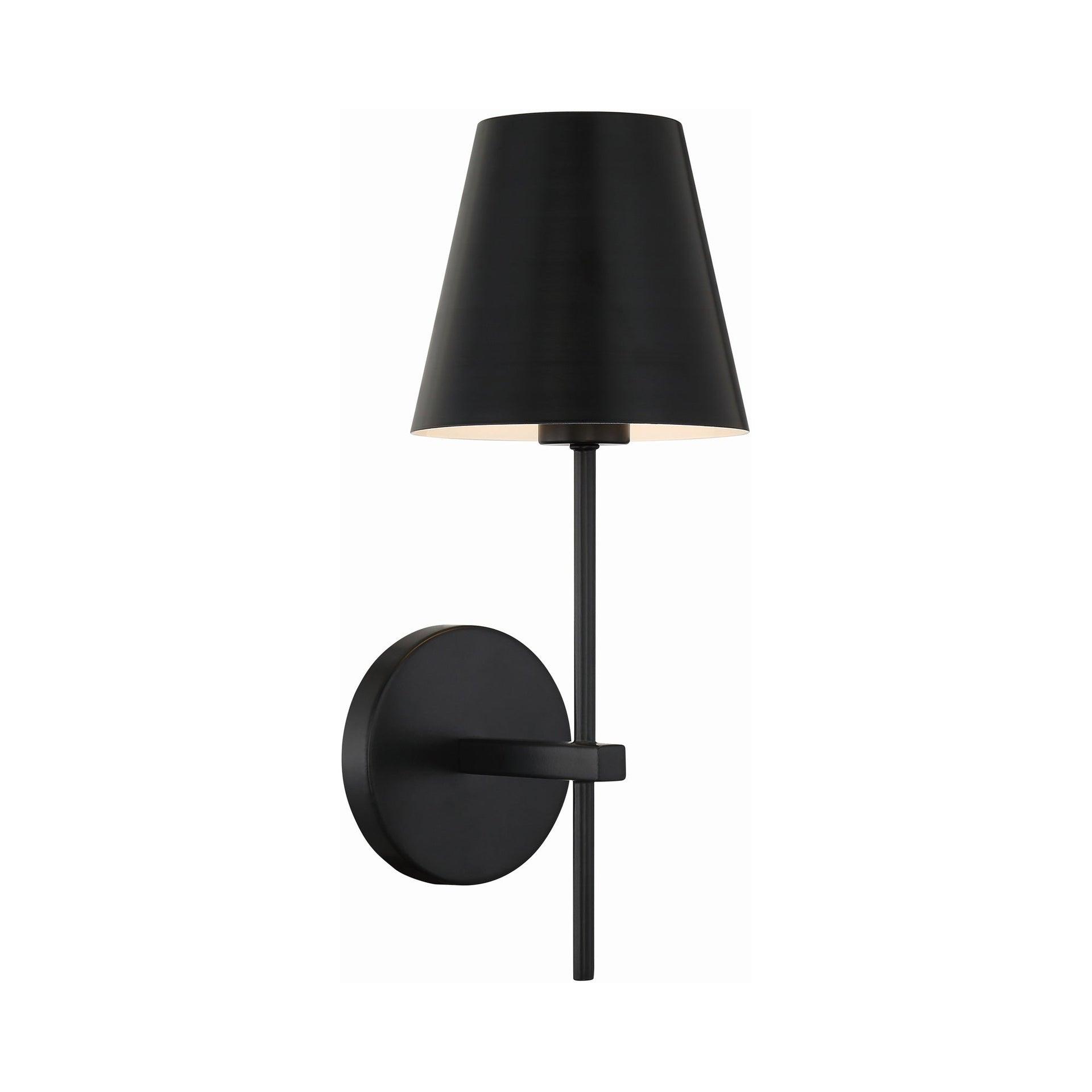 Crystorama Xavier 1 Light Matte Black Wall Mount - 6'' W x 15'' H x 7'' D