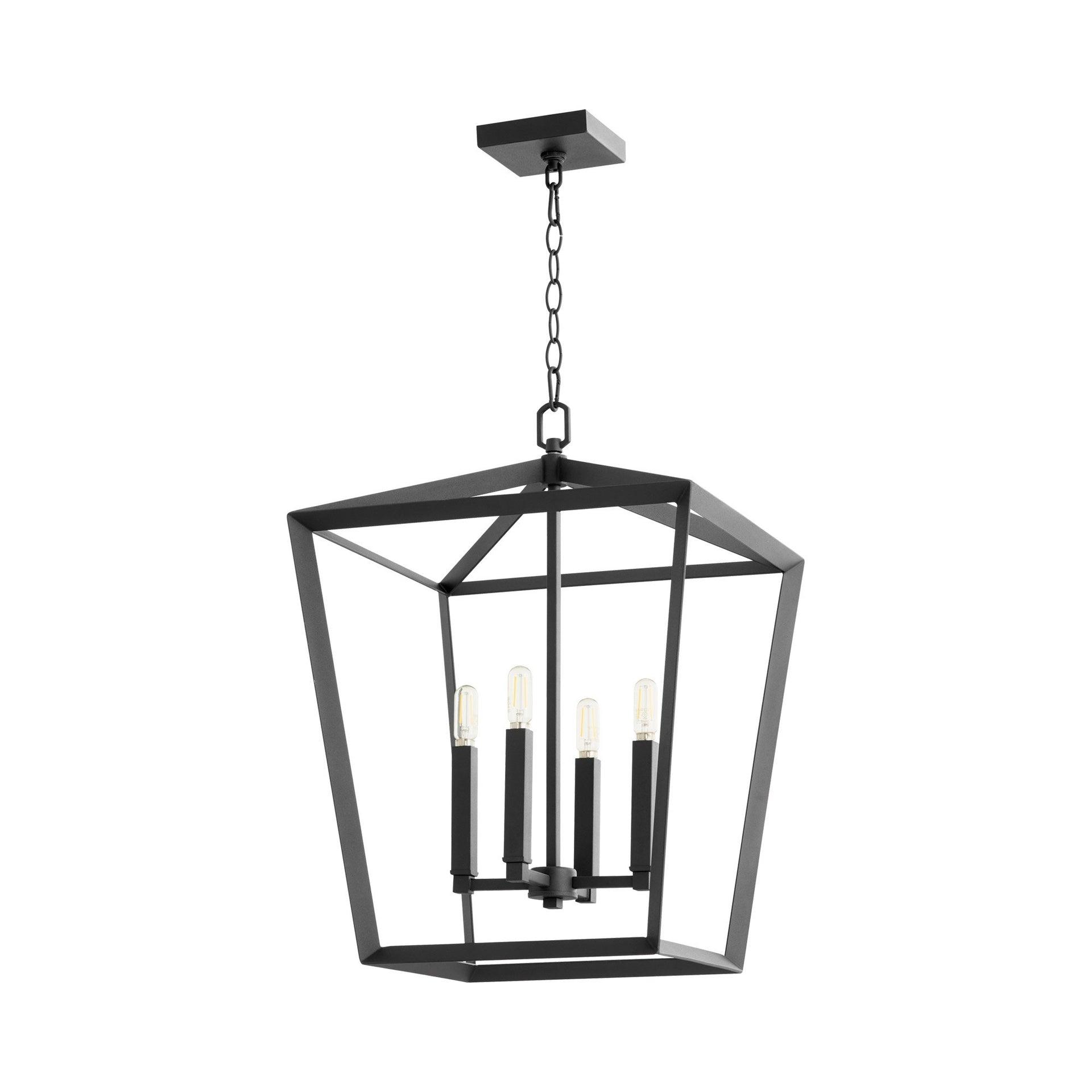 Hyperion 4 - Light Iron Lantern Geometric Chandelier