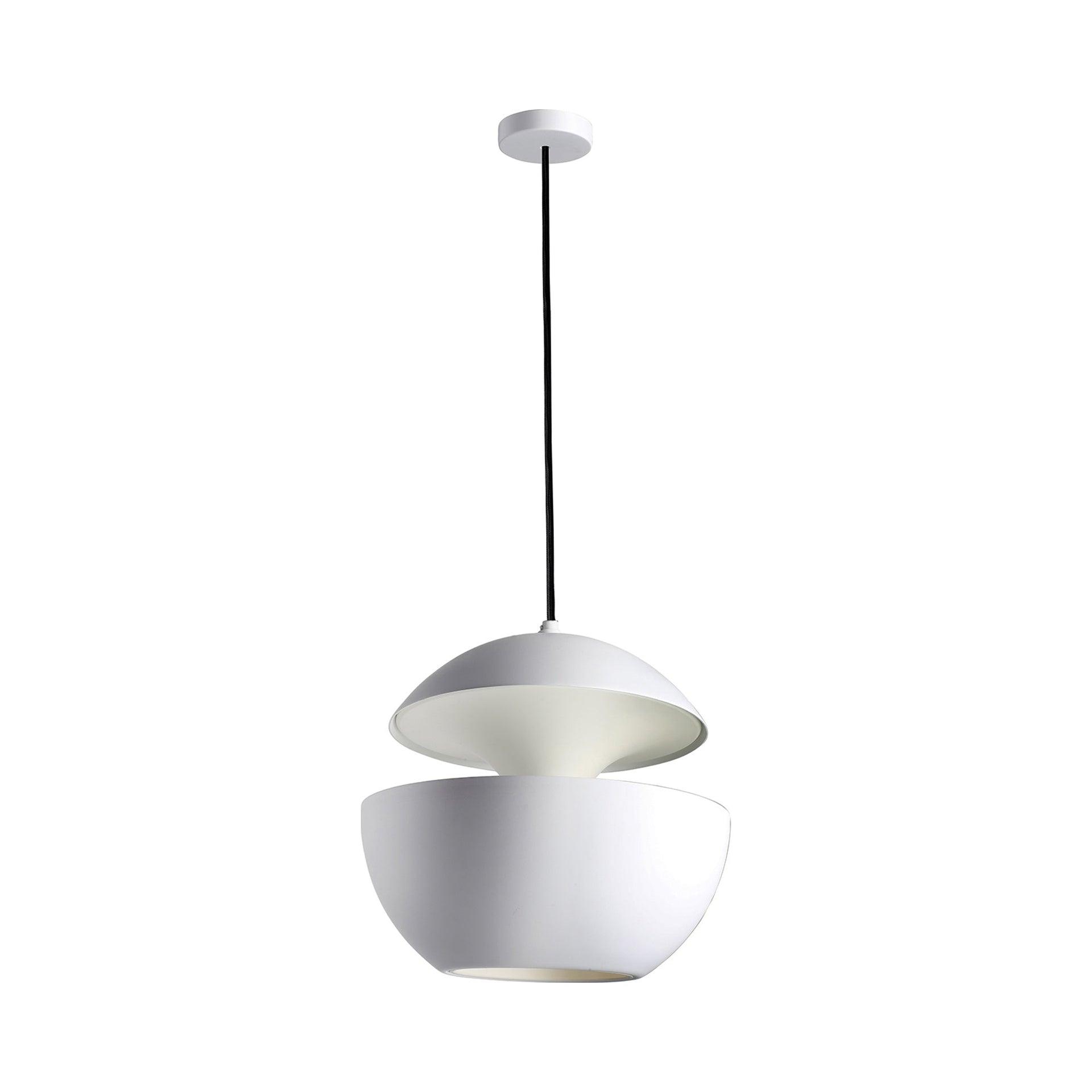 Large White Aluminum Pendant Light with LED
