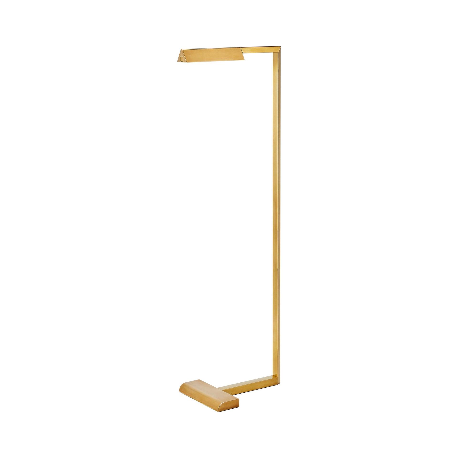 Dessau 38" Natural Brass LED Task Floor Lamp with Touch Dimmer