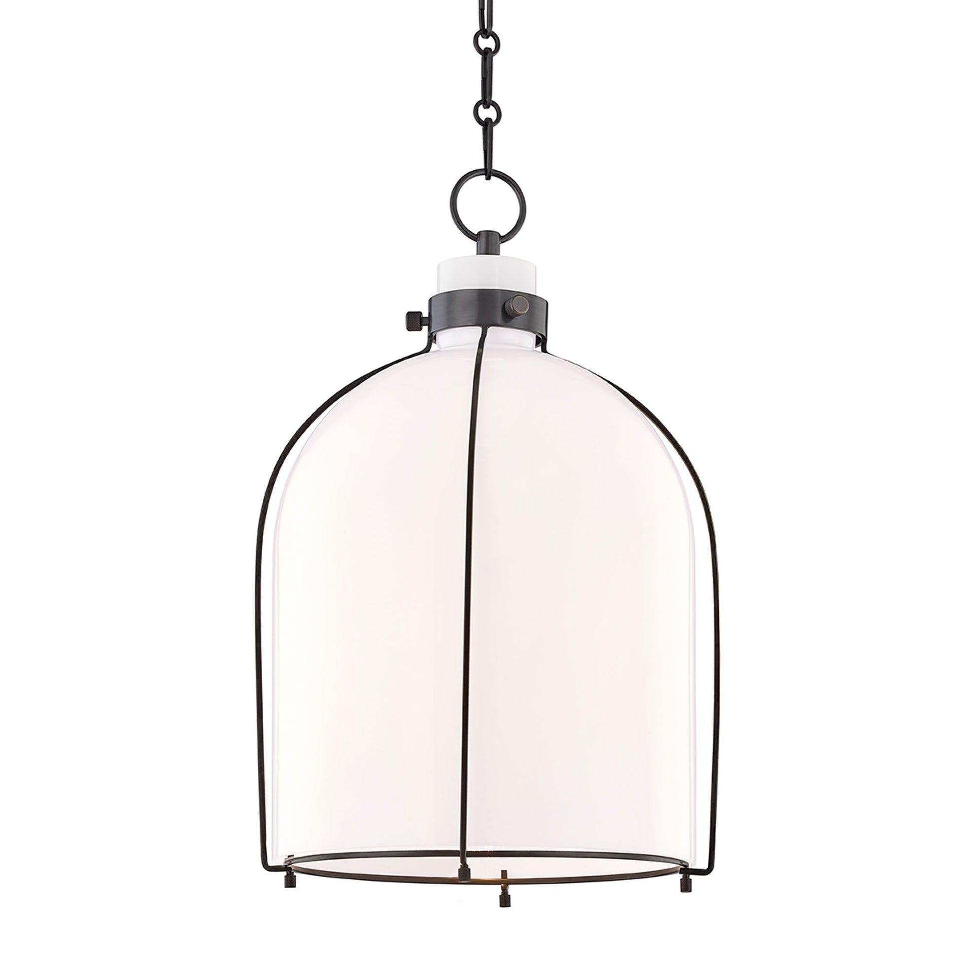 Sybil Pendant Light - Opal / Curved / Antique Bronze