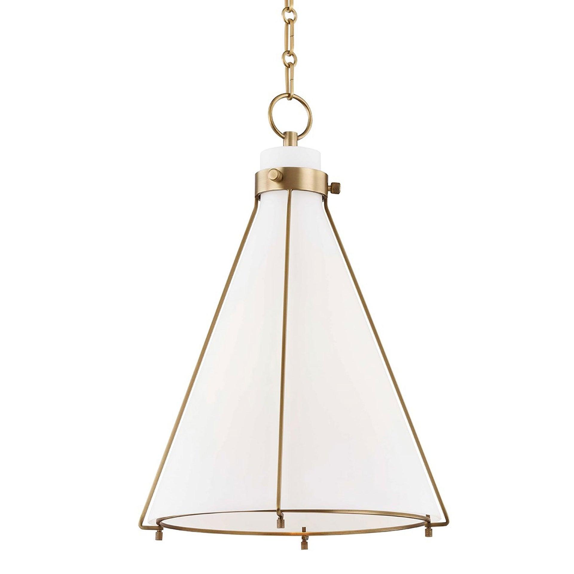 Sybil Pendant Light - Opal / Flared / Antique Brass