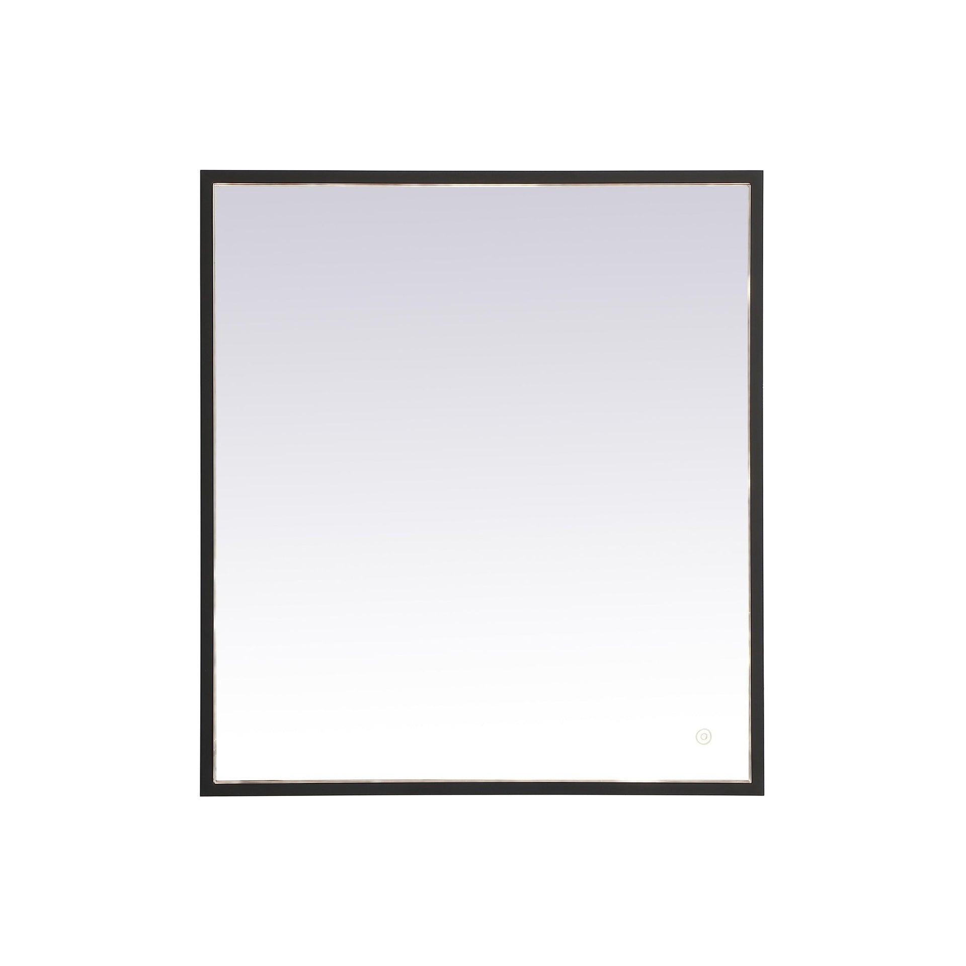 Elegant Lighting Pier 27x30 inch LED Mirror with Adjustable Color Temperature 3000K/4200K/6400K in Black