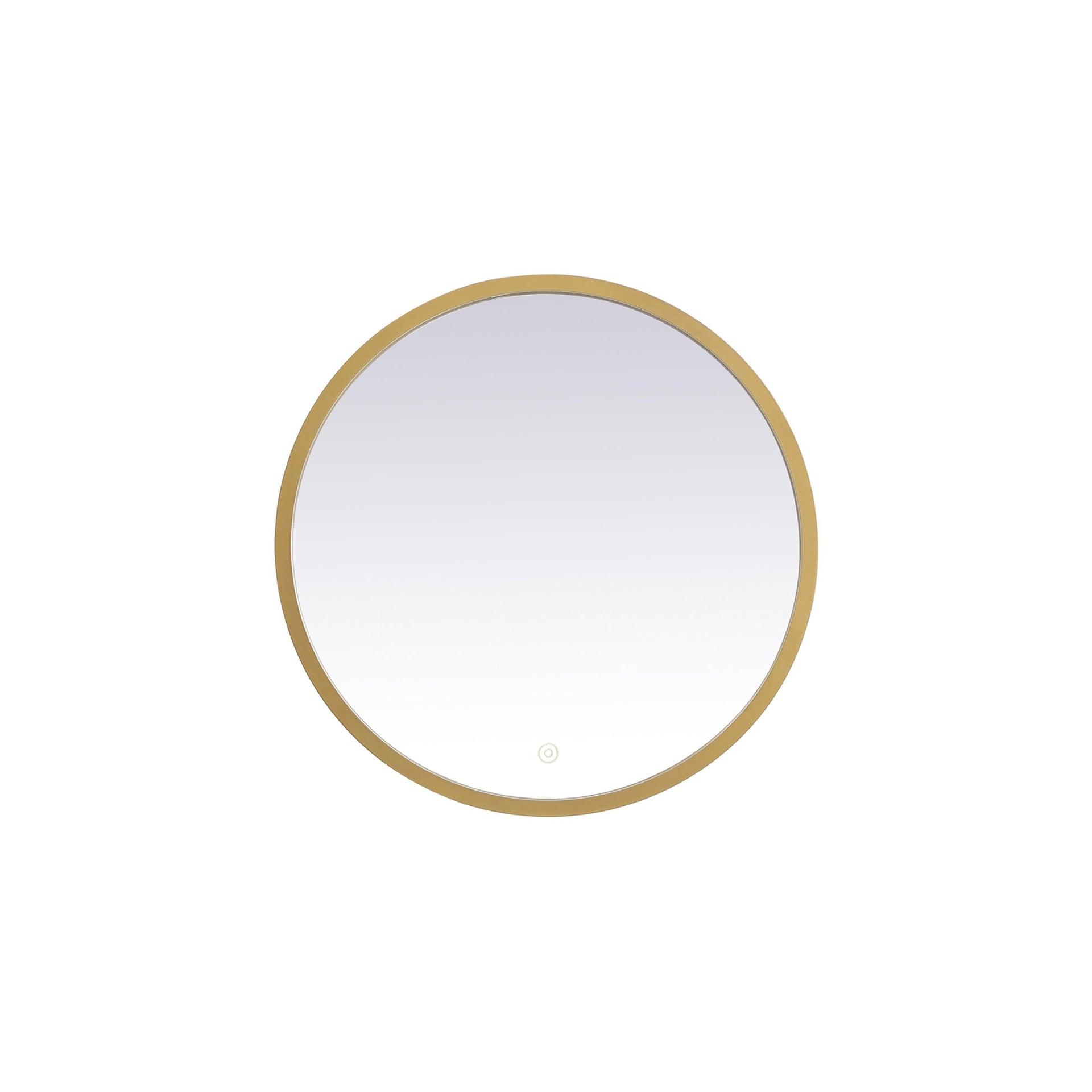 Elegant Lighting Pier 21 inch LED Mirror with Adjustable Color Temperature 3000K/4200K/6400K in Brass