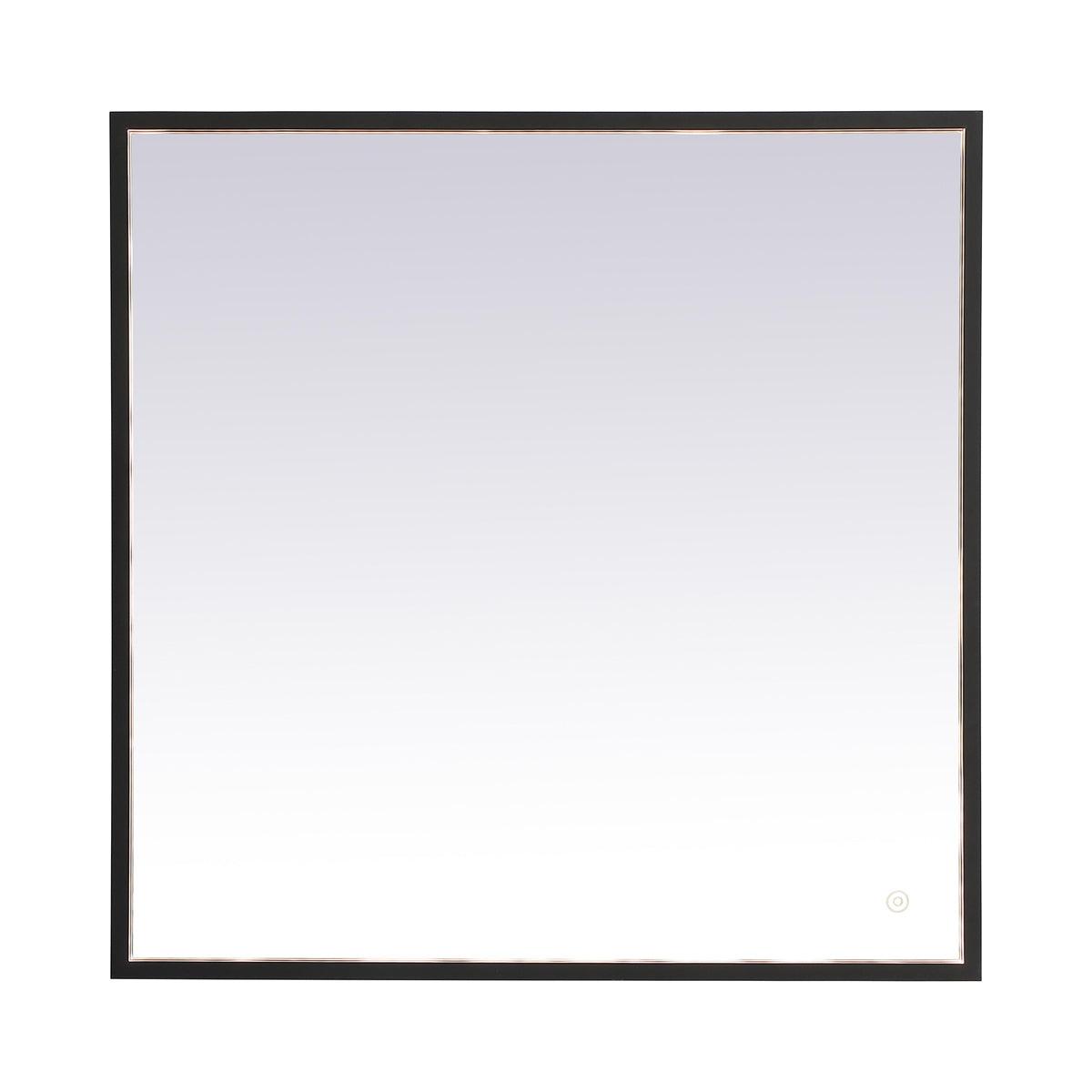 Elegant Lighting Pier 30x30 inch LED Mirror with Adjustable Color Temperature 3000K/4200K/6400K in Black