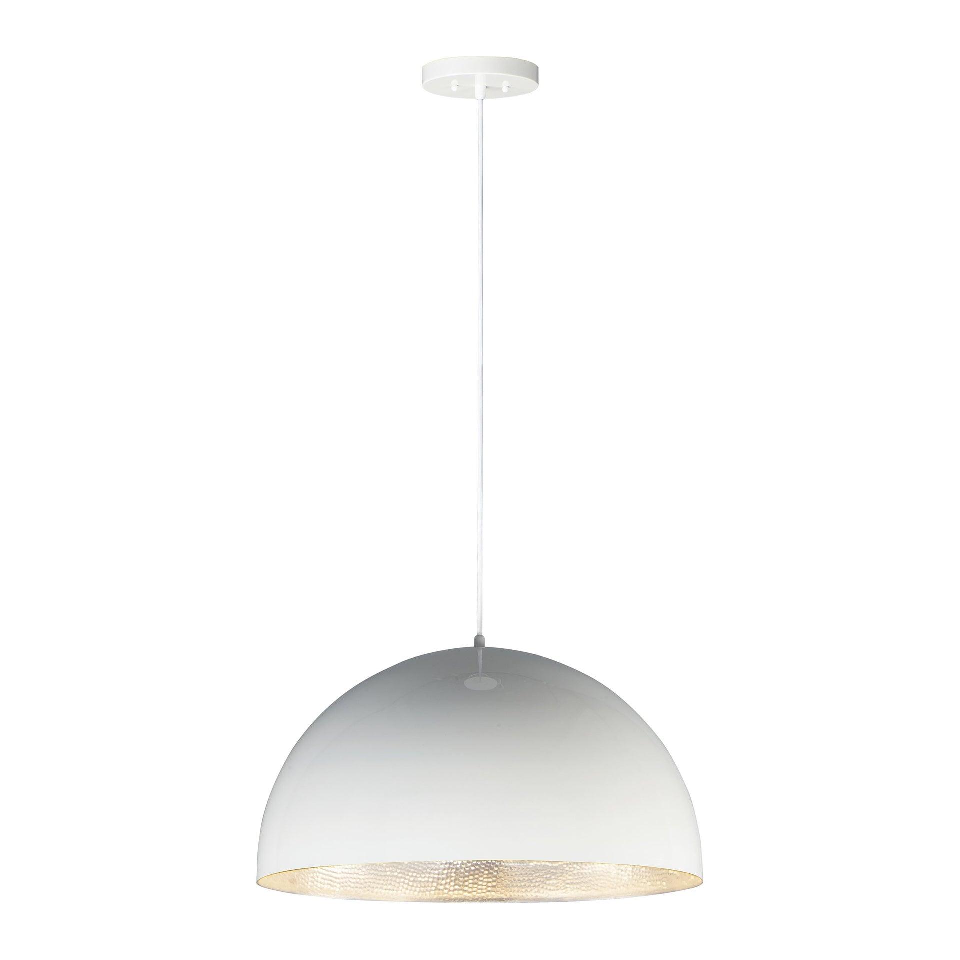 ET2 Lighting Hemisphere 1 - Light Pendant in  Gloss White/Aluminum