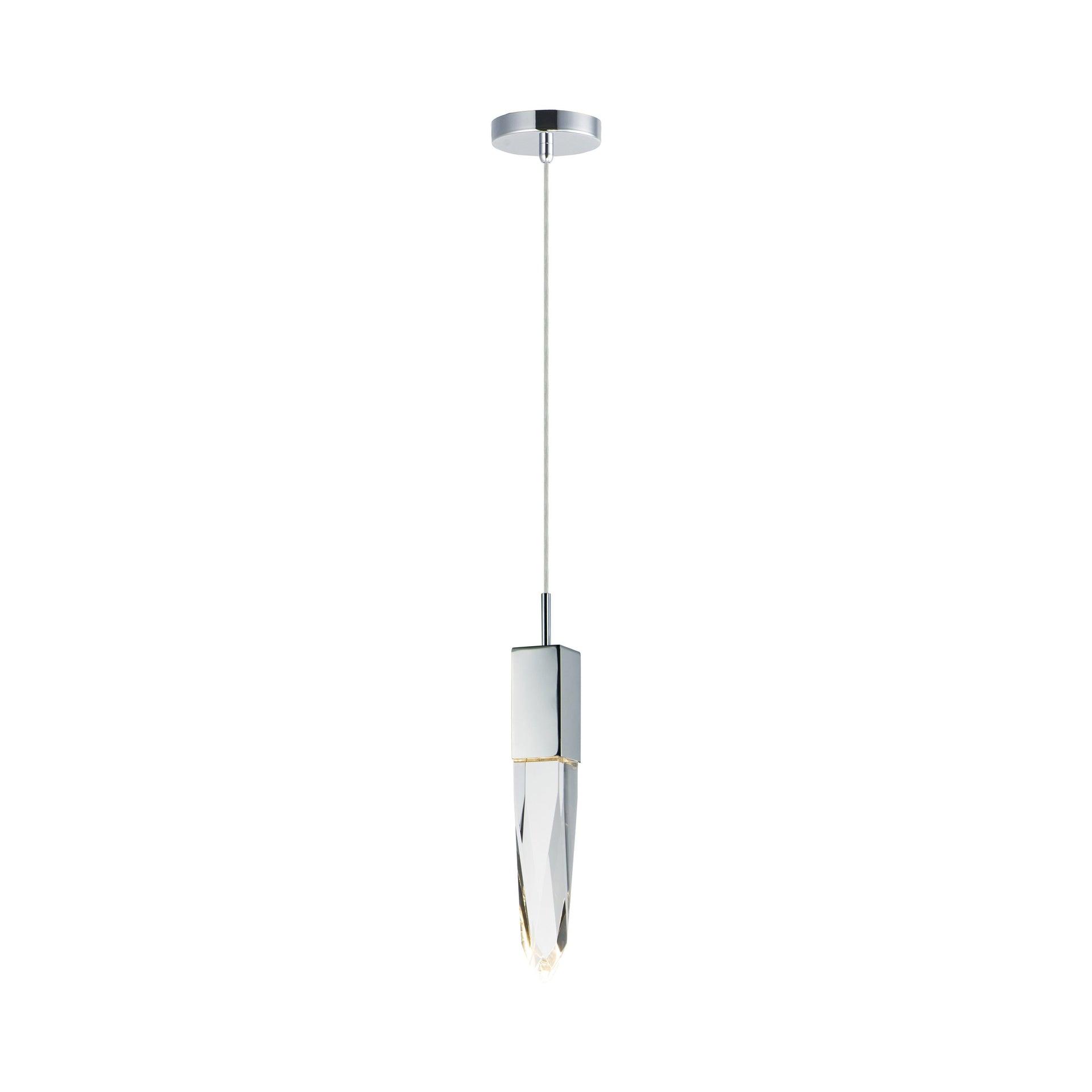 E31242-20PC-ET2 Lighting-Quartz-6W 1 LED Pendant-4.75 Inches wide by 17.25 inches high-Polished Chrome Finish