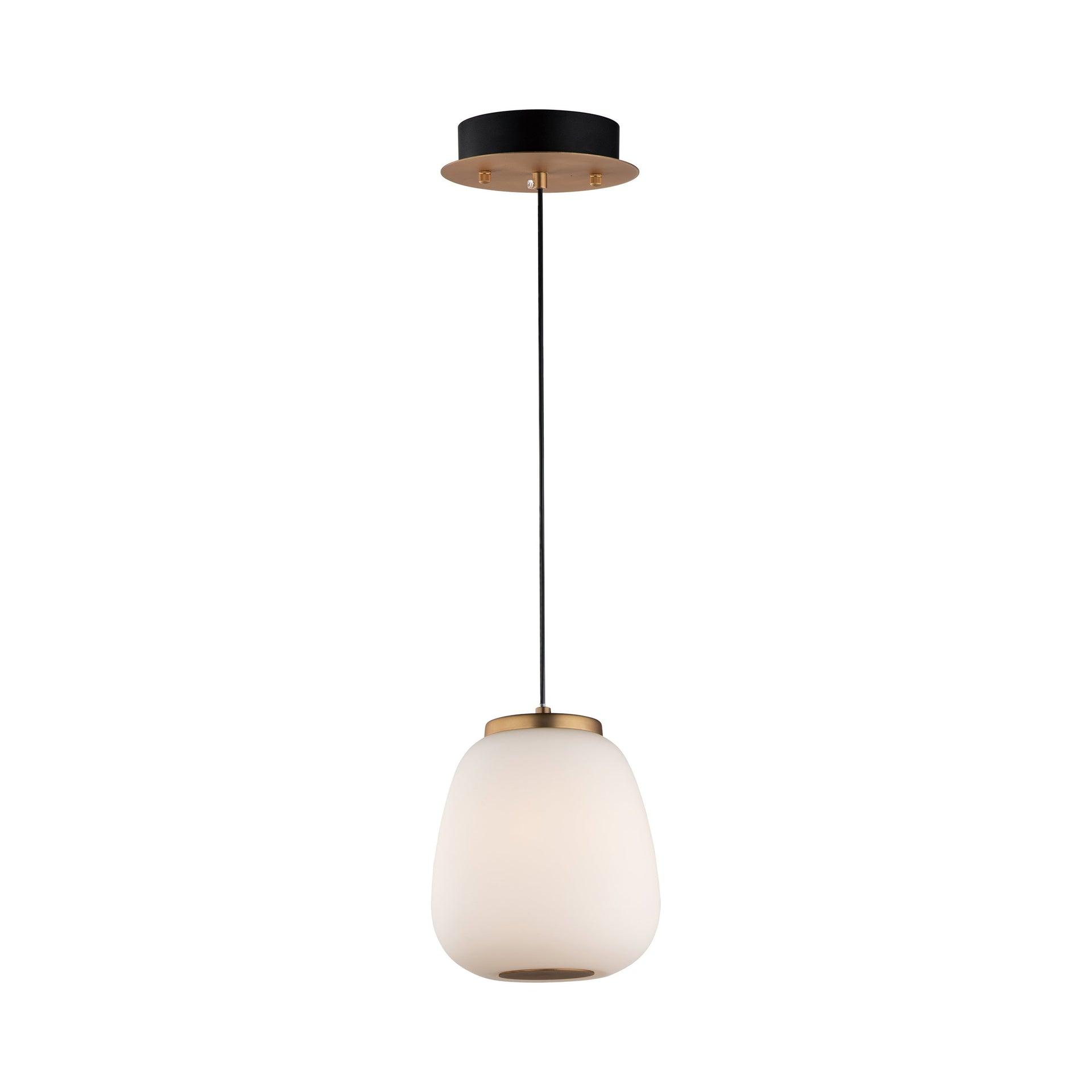 ET2 Lighting E25063-92BKGLD 8.75 in. Soji LED 2-Light Pendant - Black & Gold