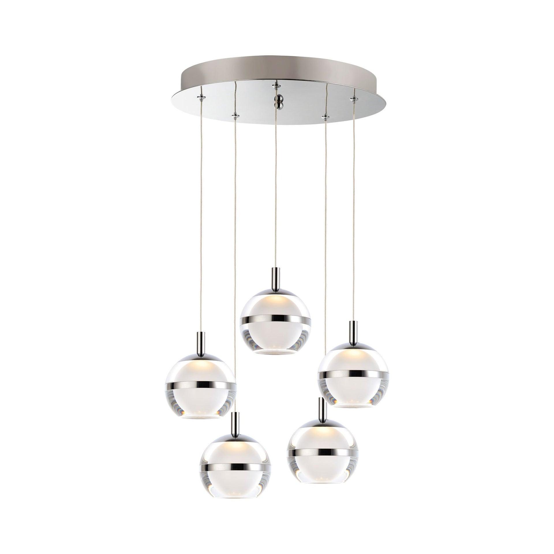 E24595-93PC-ET2 Lighting-Swank-30W 5 LED Pendant-15 Inches wide by 5.5 inches high-Polished Chrome Finish
