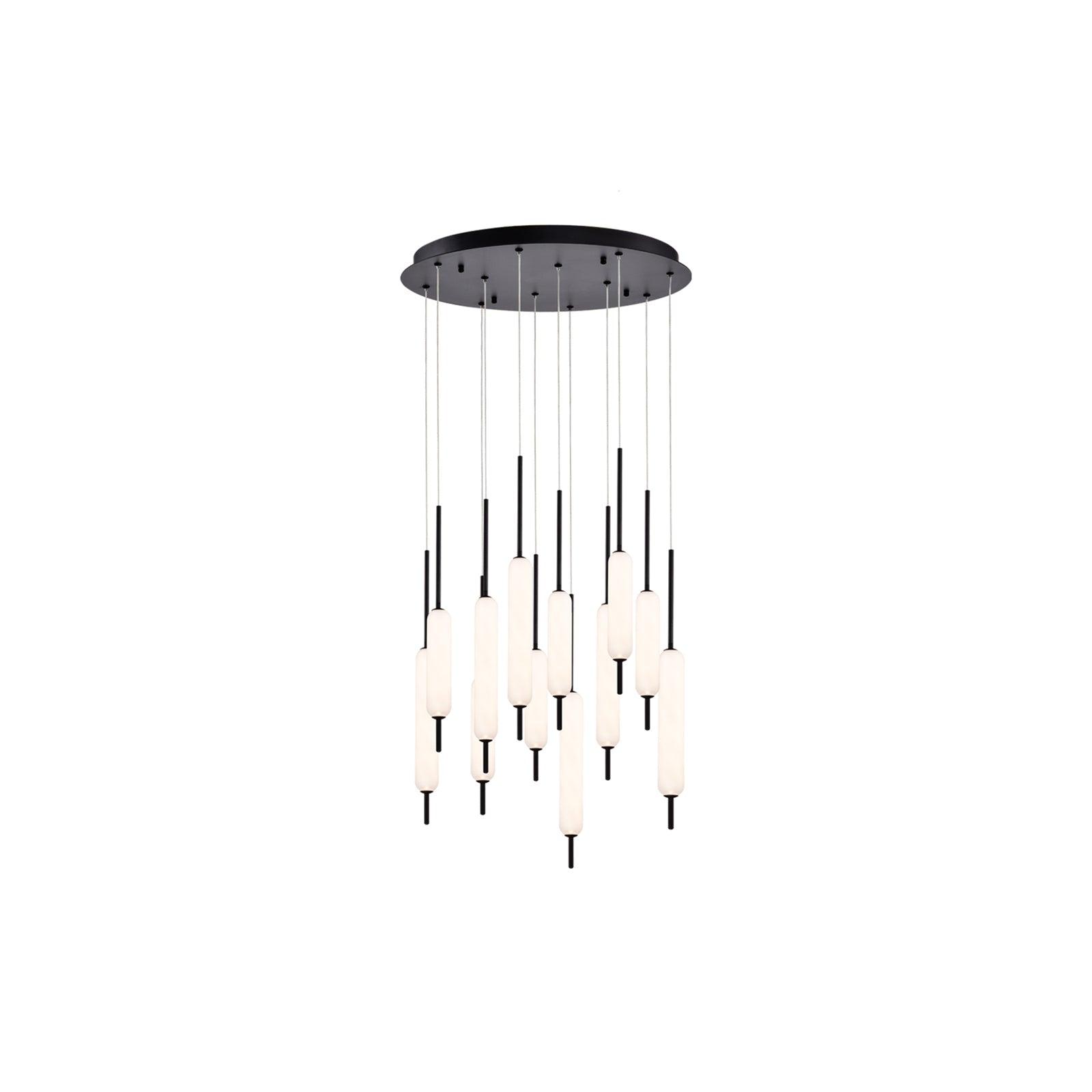 12 - Light Dimmable LED Round / Oval Chandelier